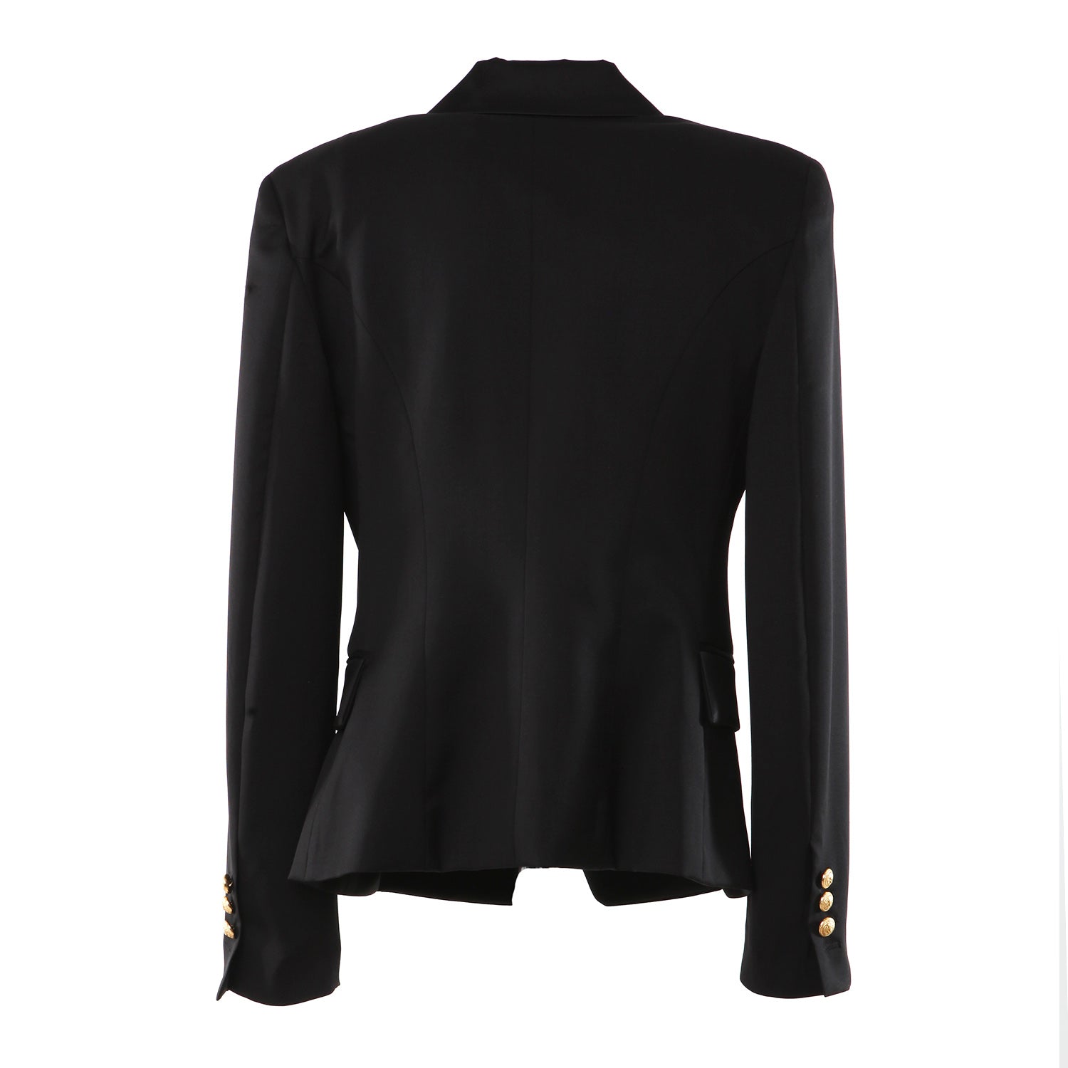 Giacca doppiopetto Balmain frescolana nera e oro - annameglio.com abbigliamento moda
