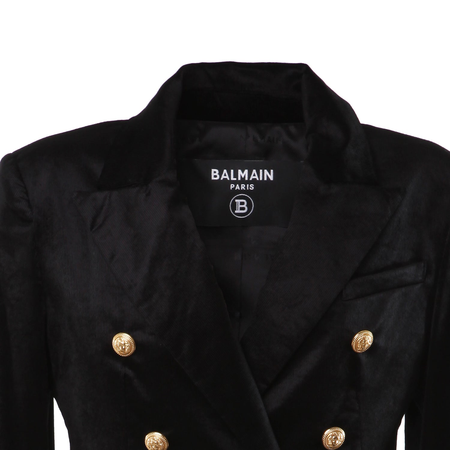 Giacca doppiopetto Balmain corduroy nera e oro - annameglio.com abbigliamento moda