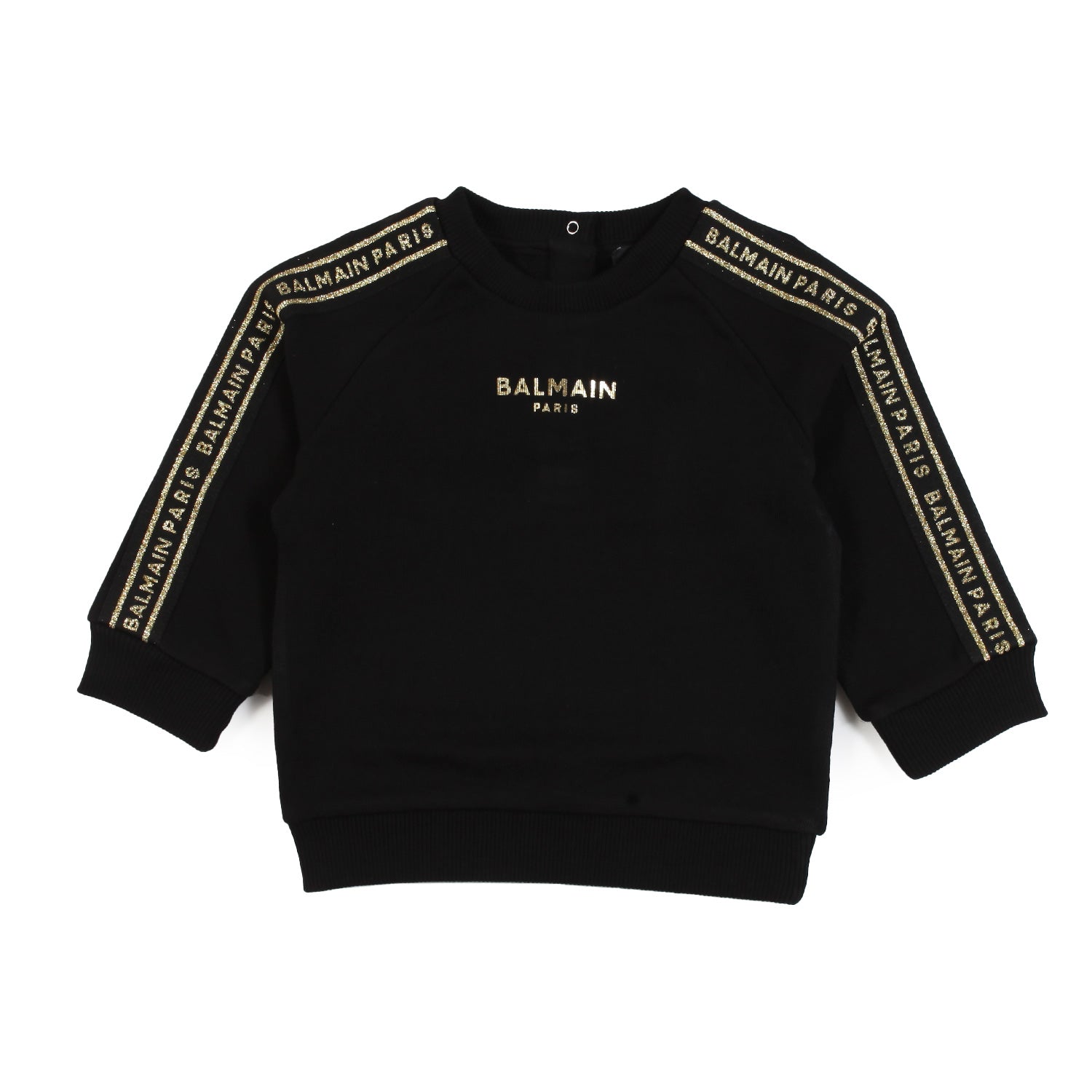 Felpa Balmain nera con loghi oro Bimba - annameglio.com abbigliamento moda
