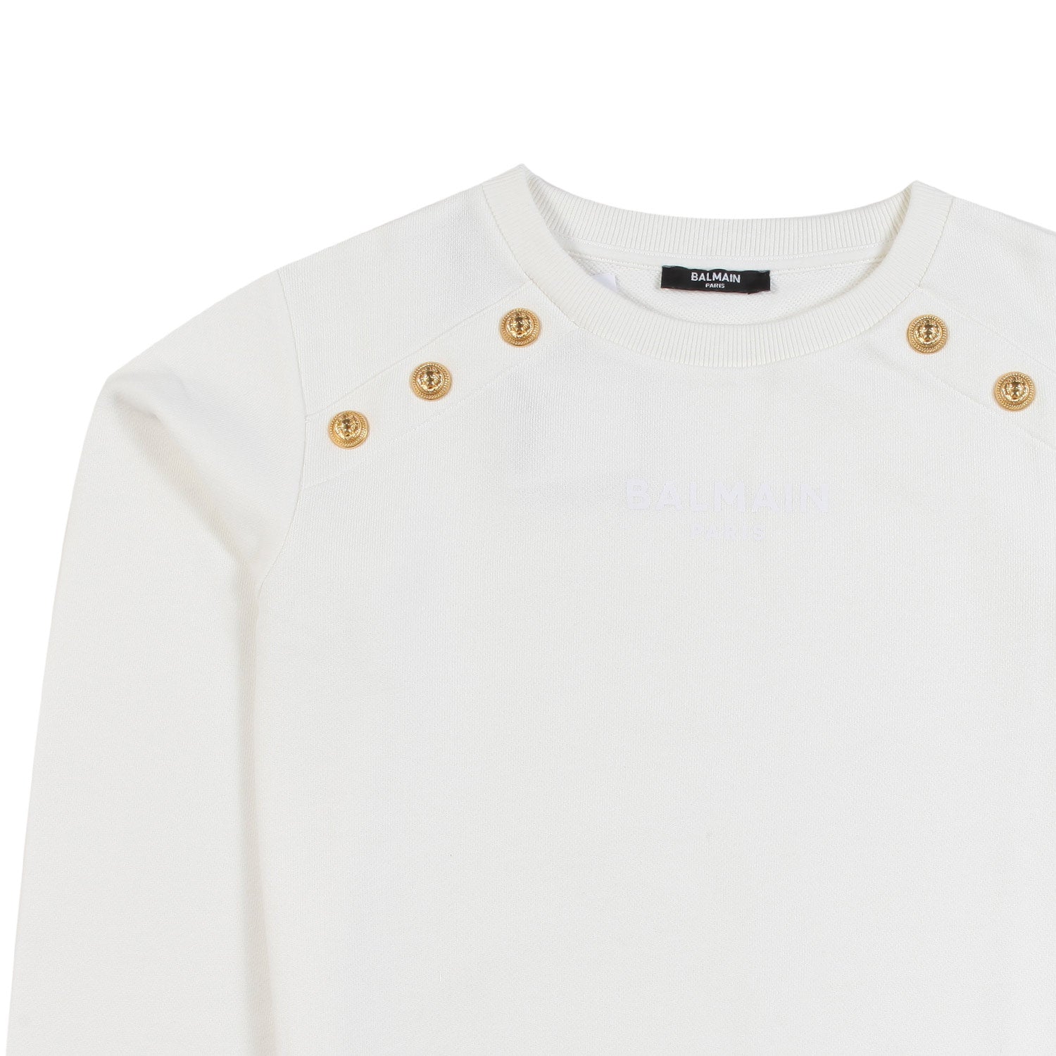 Felpa Balmain Paris panna con bottoni oro - annameglio.com abbigliamento moda