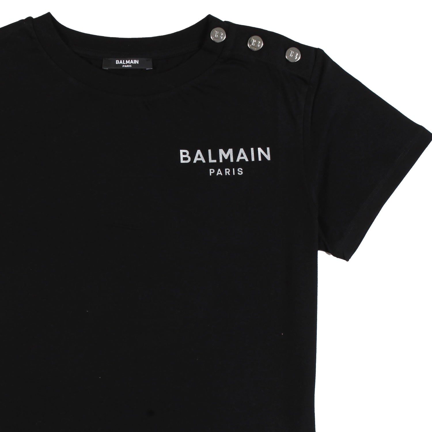 T-shirt nera con bottoni silver Bambina e Teenager - annameglio.com abbigliamento moda