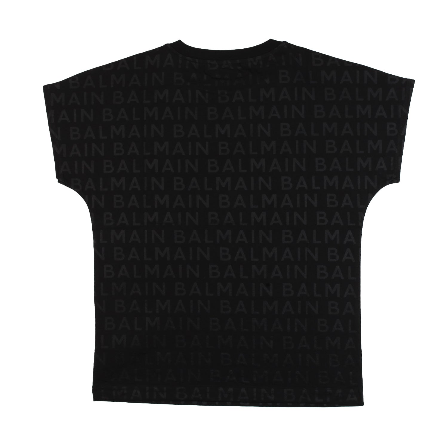 T-shirt Balmain nera con loghi in tono all over - annameglio.com abbigliamento moda