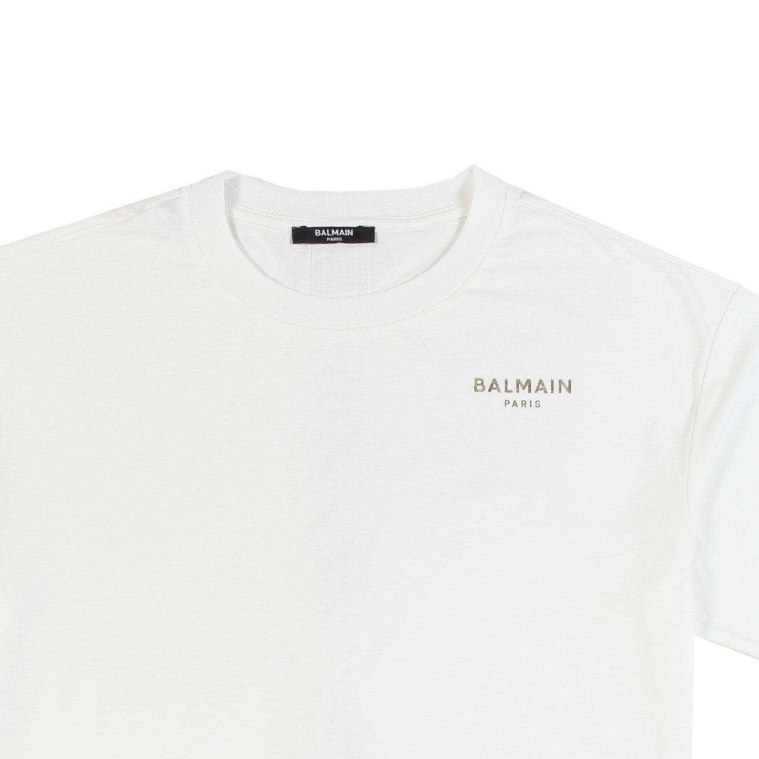 T-shirt Balmain bianca con loghi oro Bambina Teen - annameglio.com abbigliamento moda