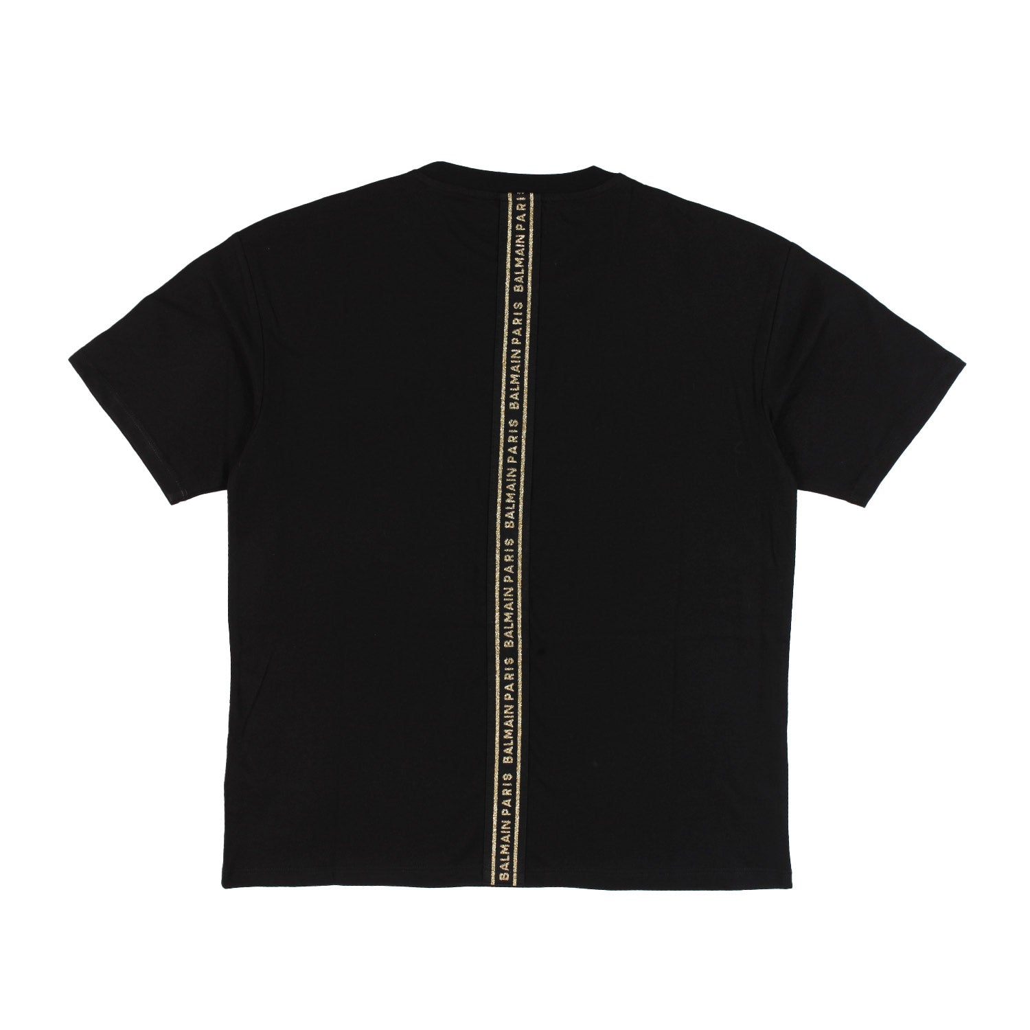 T-shirt Balmain nera con loghi oro Bambina Teen - annameglio.com abbigliamento moda
