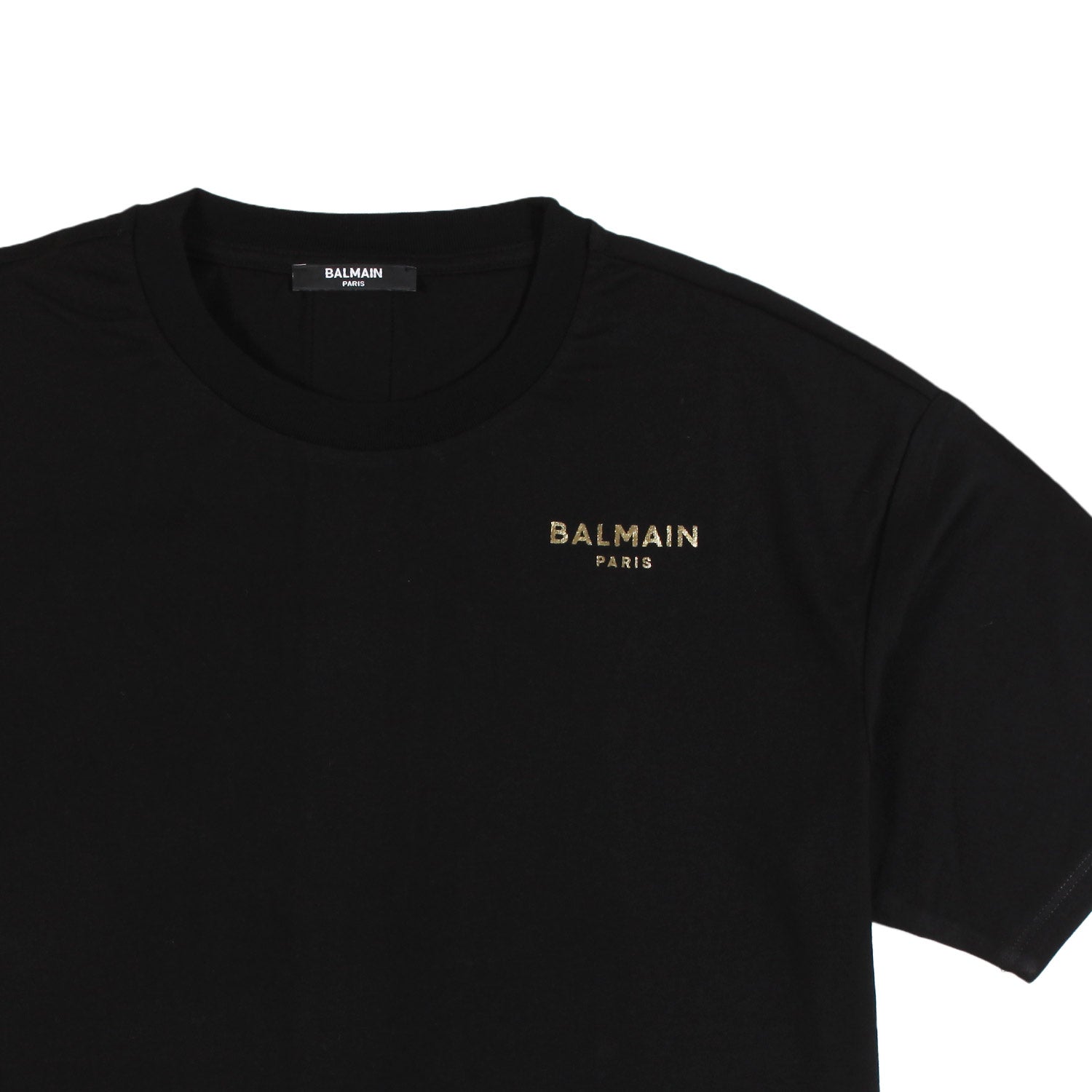 T-shirt Balmain nera con loghi oro Bambina Teen - annameglio.com abbigliamento moda
