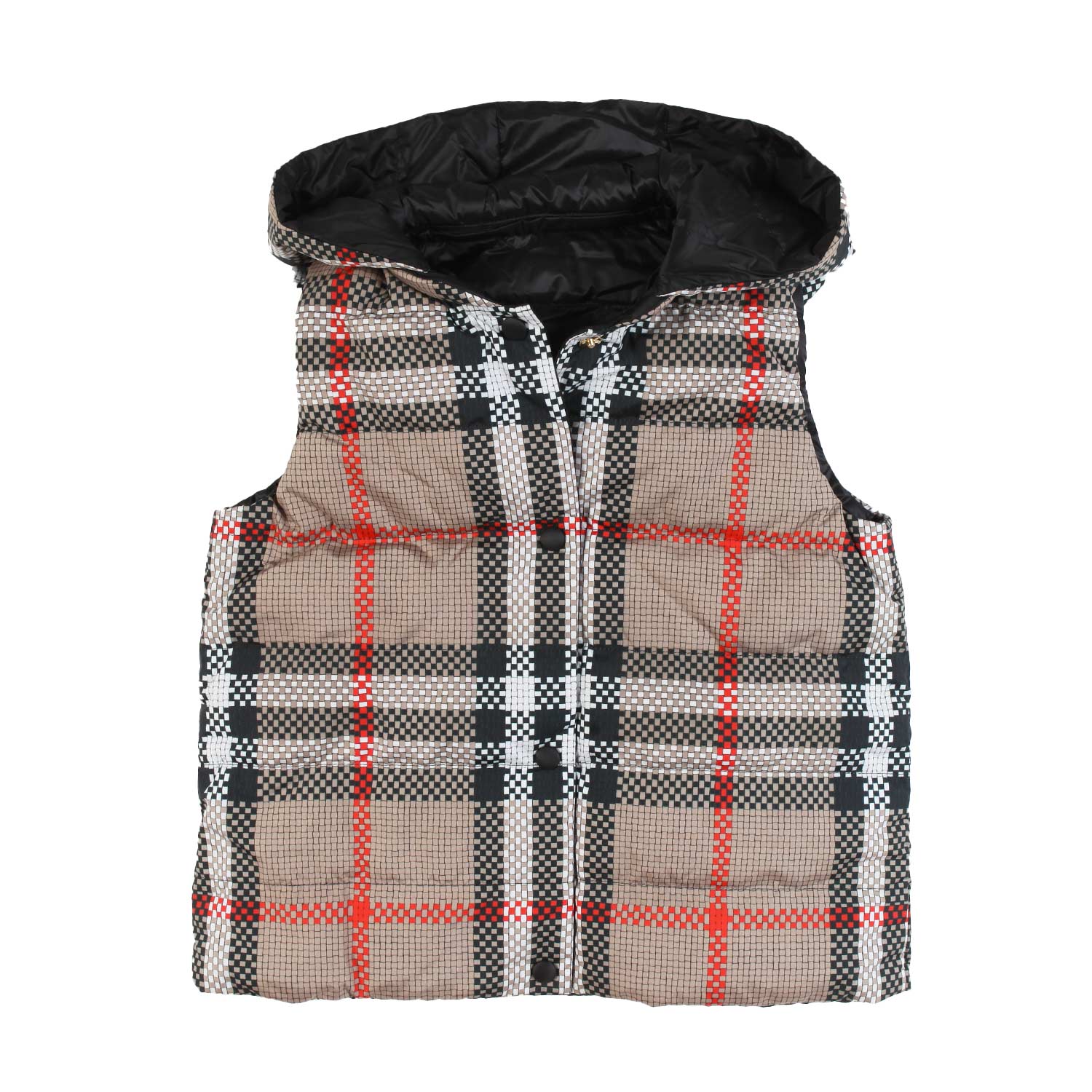 Piumino gilet unisex beige check - annameglio.com abbigliamento moda