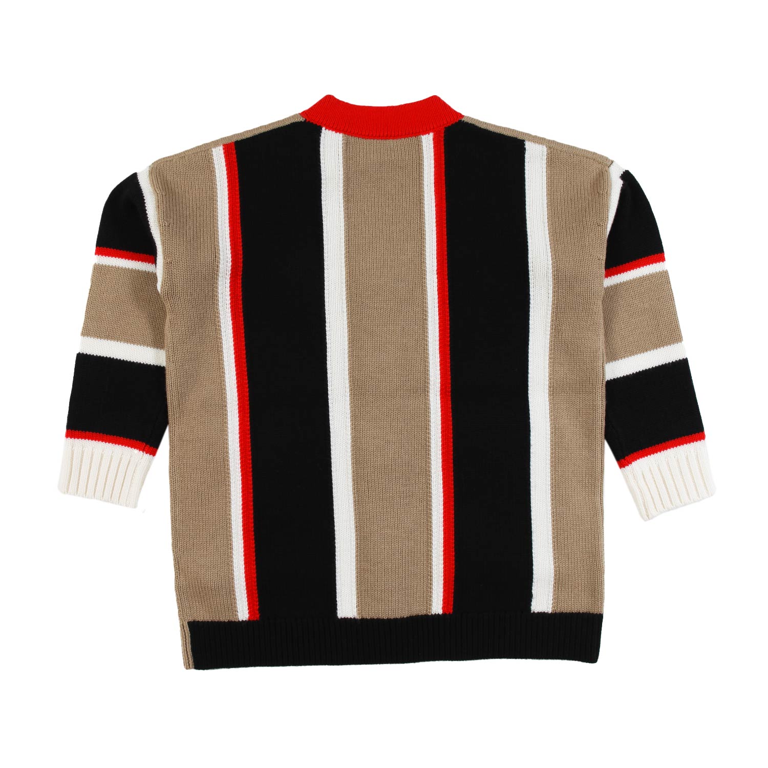 Cardigan di lana Burberry beige a strisce - annameglio.com abbigliamento moda