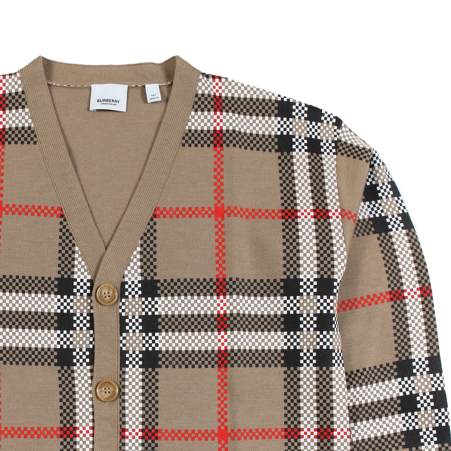 Cardigan unisex di lana Burberry beige Check - annameglio.com abbigliamento moda