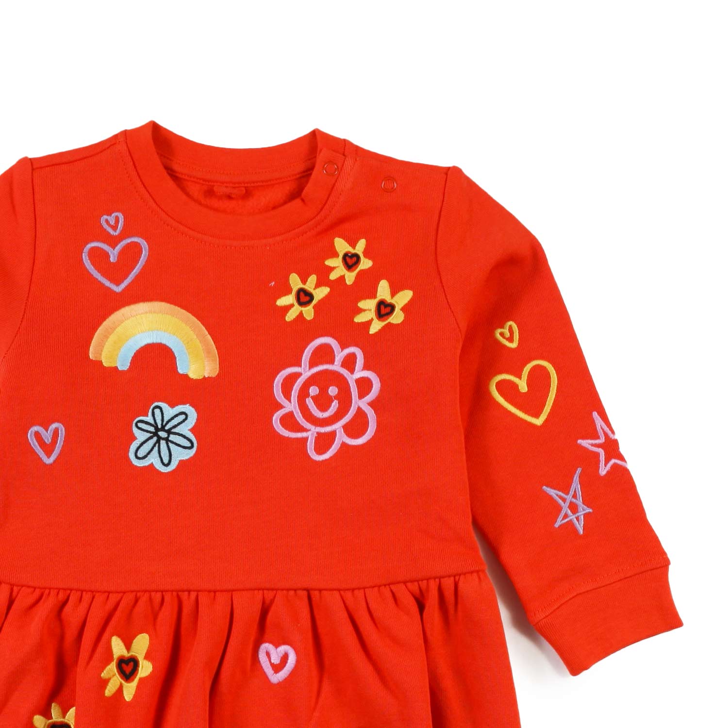 Mini abito felpa Stella arancio e multicolor bimba - annameglio.com abbigliamento moda