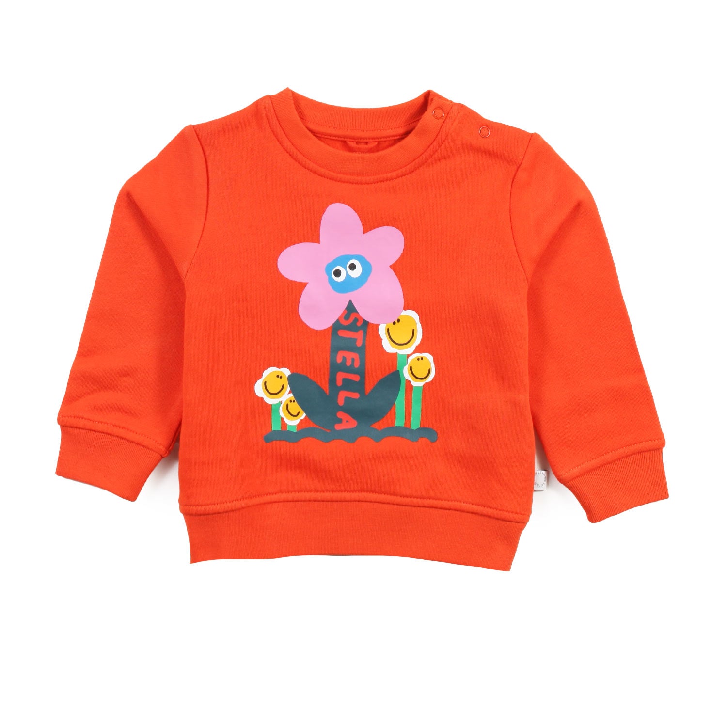 Felpa Stella arancio con fiori multicolor bimba - annameglio.com abbigliamento moda