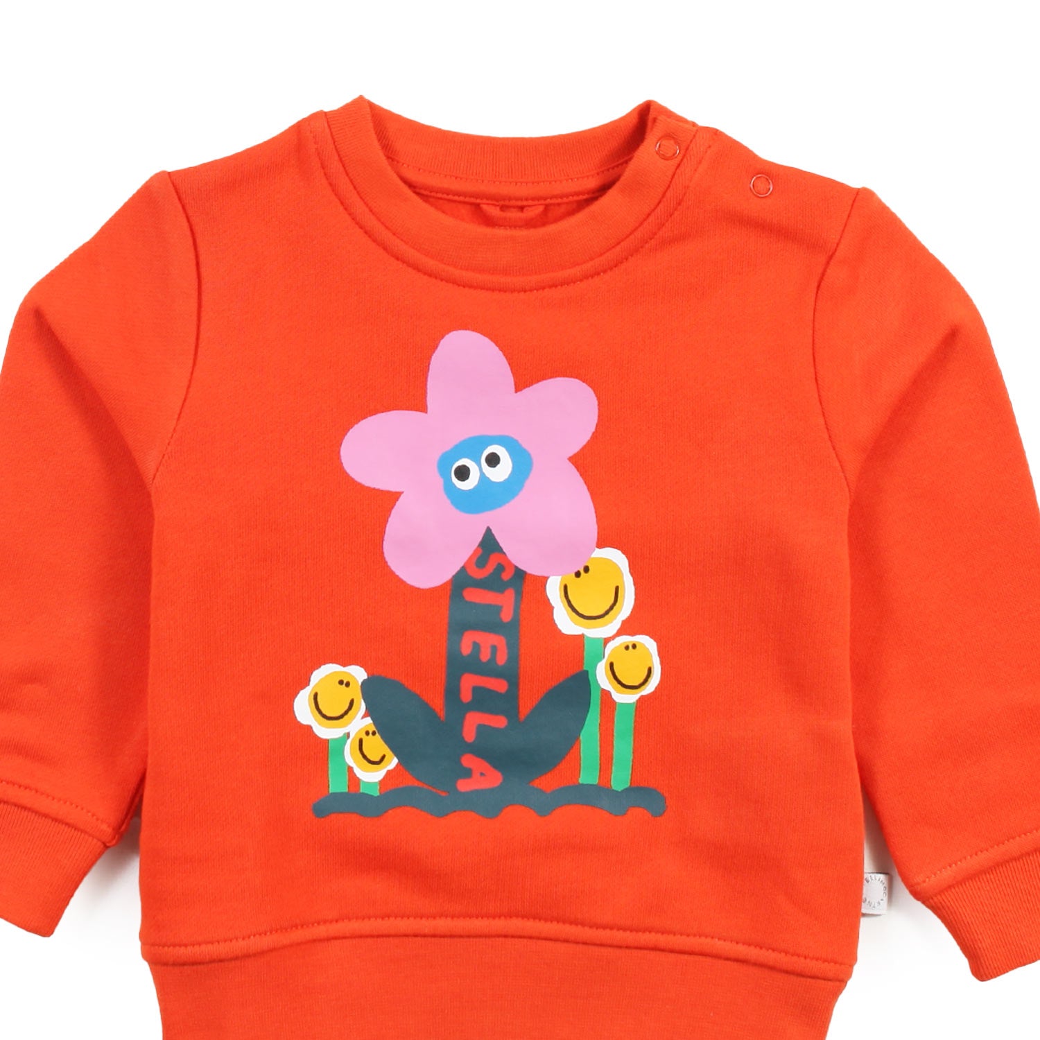 Felpa Stella arancio con fiori multicolor bimba - annameglio.com abbigliamento moda