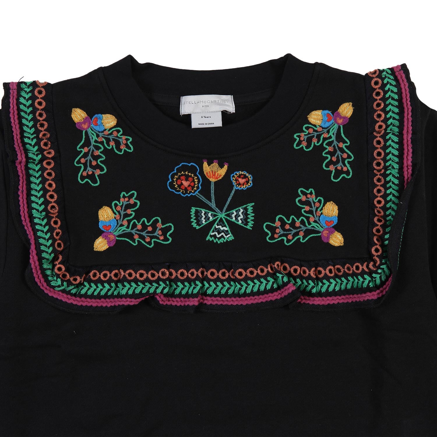 Felpa Stella nera con ricami multicolor bambina - annameglio.com abbigliamento moda