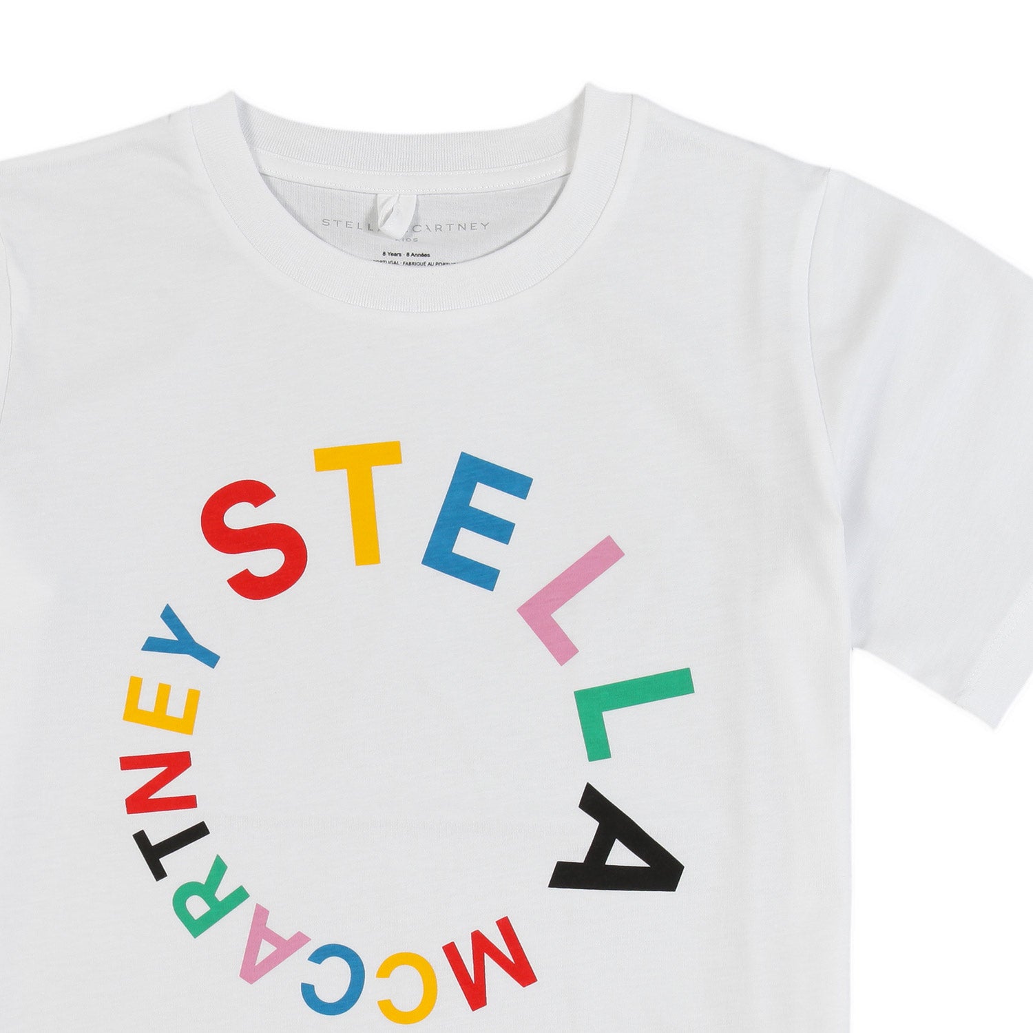 T-shirt unisex bianca con logo Stella multicolor - annameglio.com abbigliamento moda