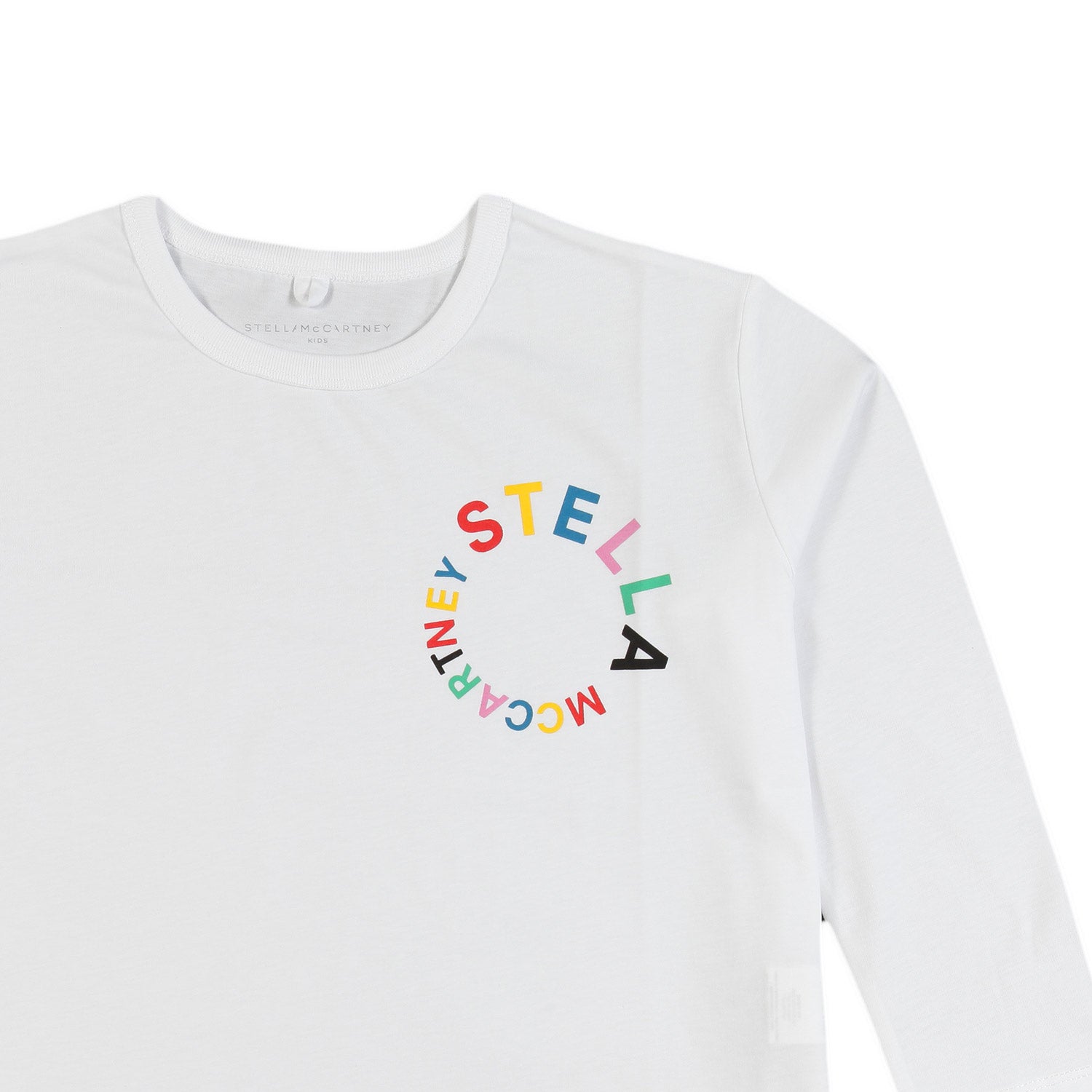 T-shirt lunga bianca con logo multicolor - annameglio.com abbigliamento moda