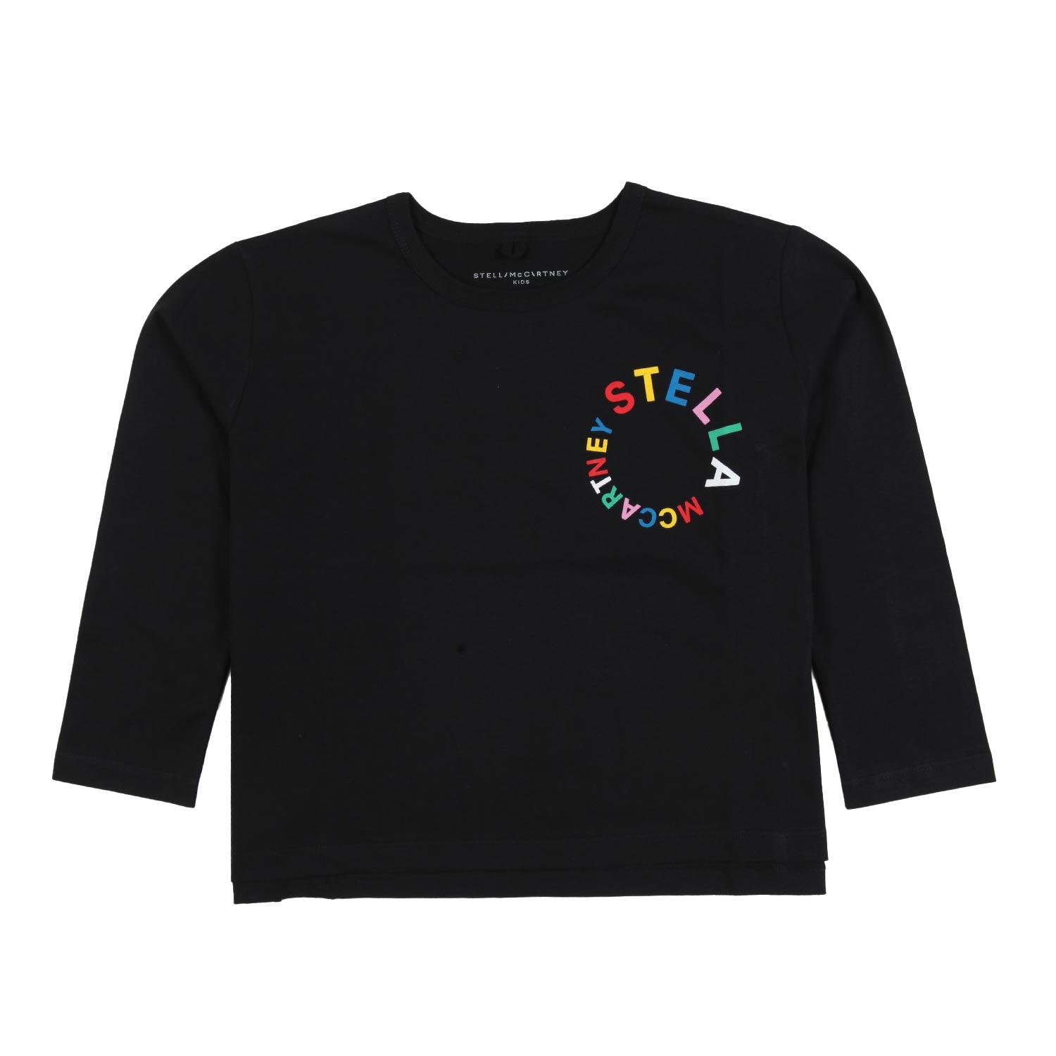 T-shirt lunga nera con logo multicolor - annameglio.com abbigliamento moda