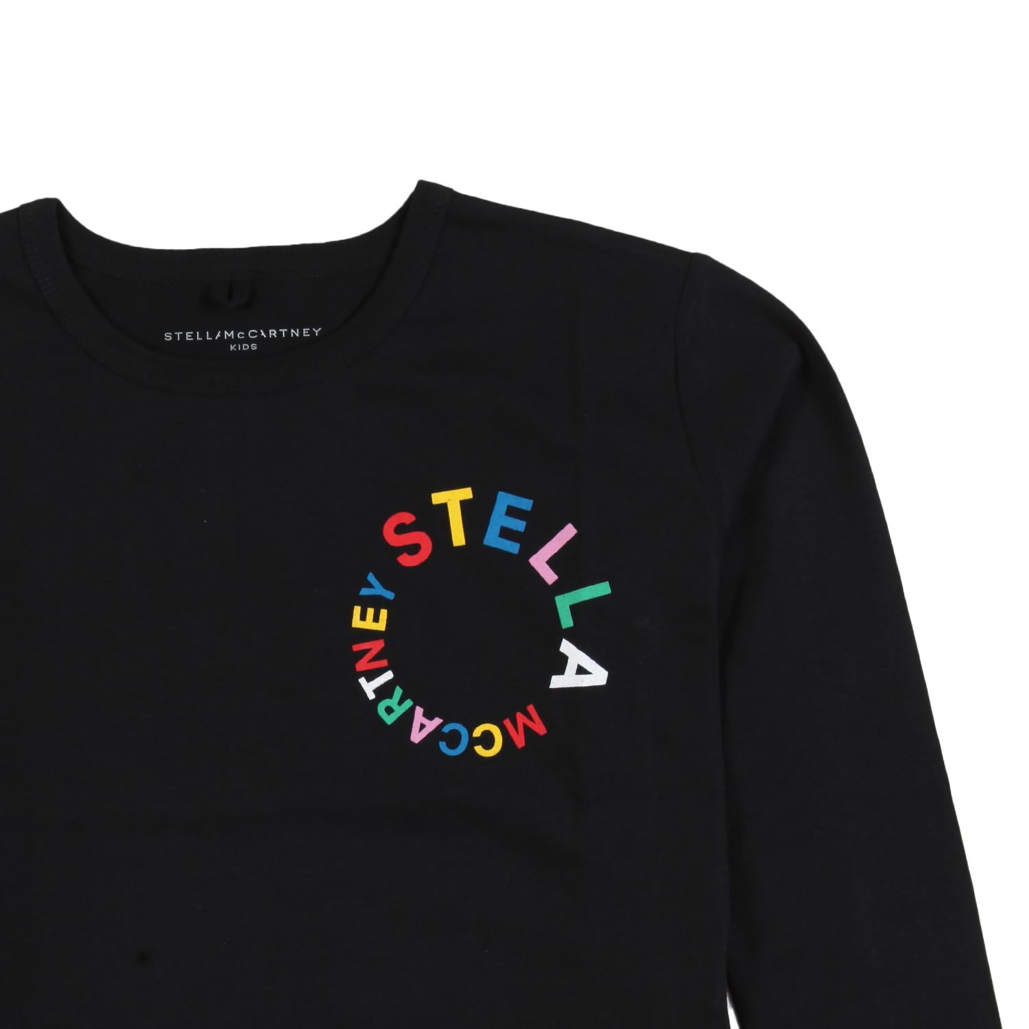 T-shirt lunga nera con logo multicolor - annameglio.com abbigliamento moda