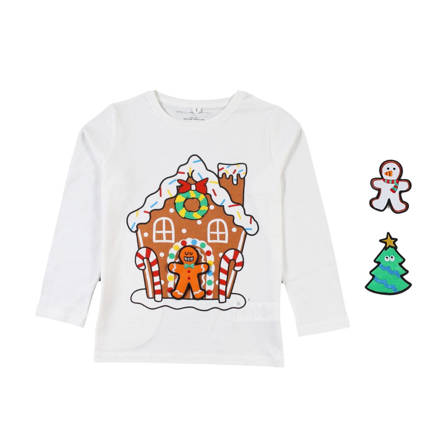 T-shirt natalizia lunga Stella bianca e multicolor - annameglio.com abbigliamento moda