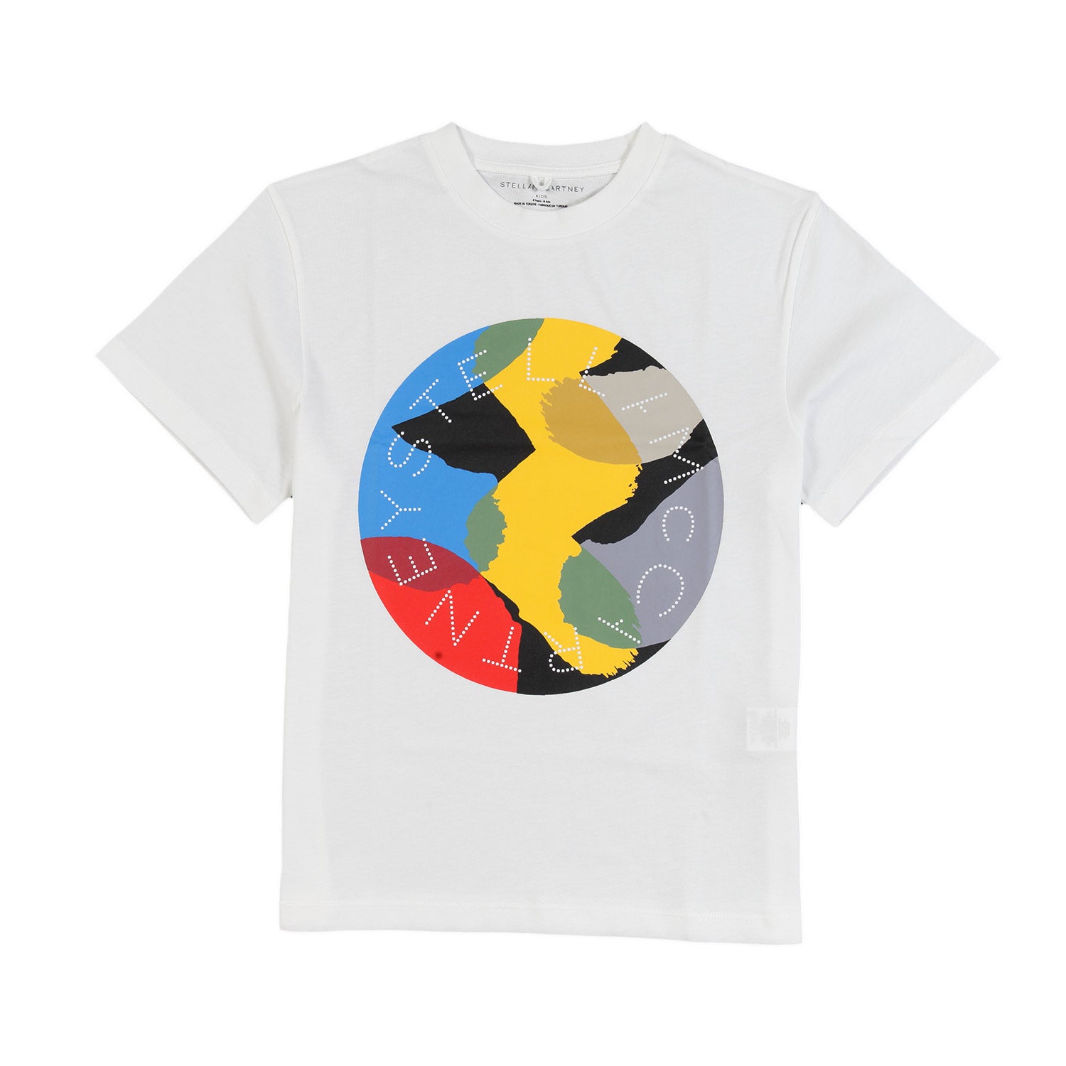 T-shirt unisex bianca con stampa multicolor - annameglio.com abbigliamento moda
