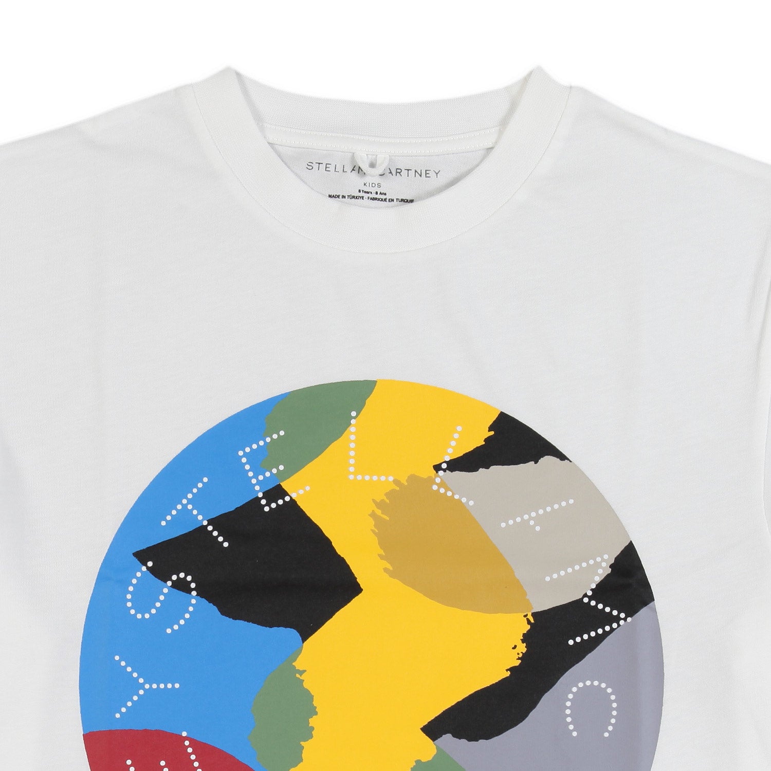 T-shirt unisex bianca con stampa multicolor - annameglio.com abbigliamento moda
