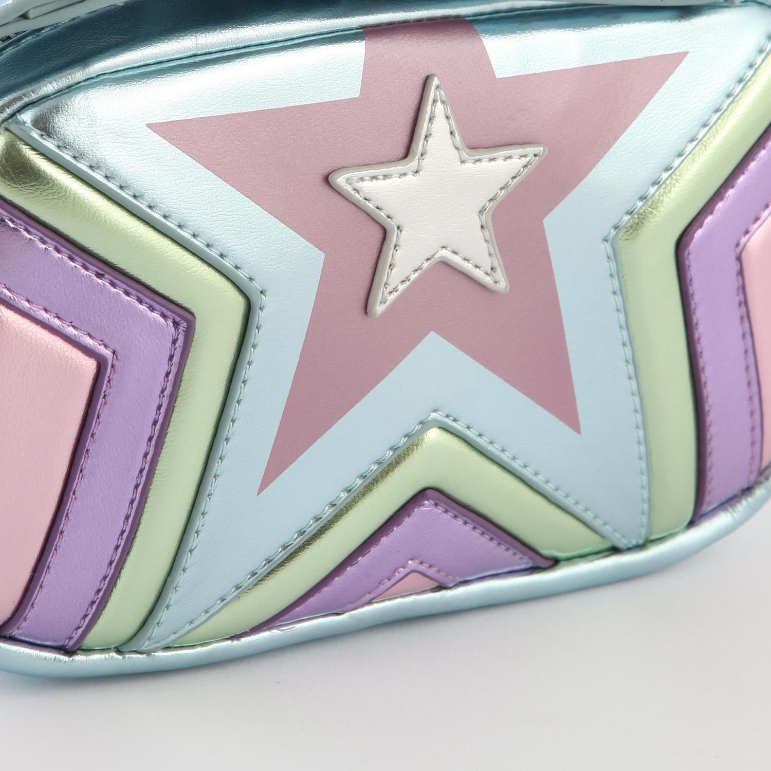 Borsetta a tracolla laminata celeste e multicolor - annameglio.com abbigliamento moda