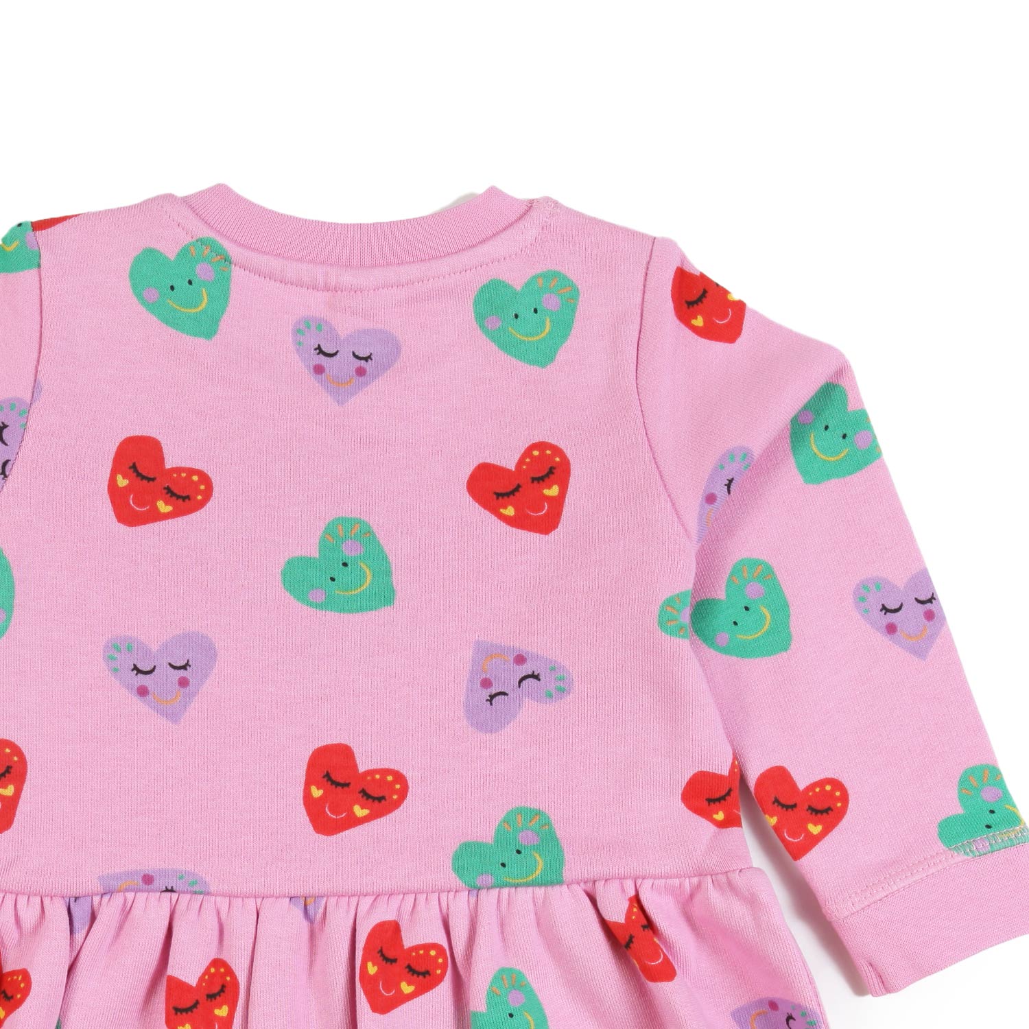 Abito in felpa rosa con cuori multicolor bimba - annameglio.com abbigliamento moda