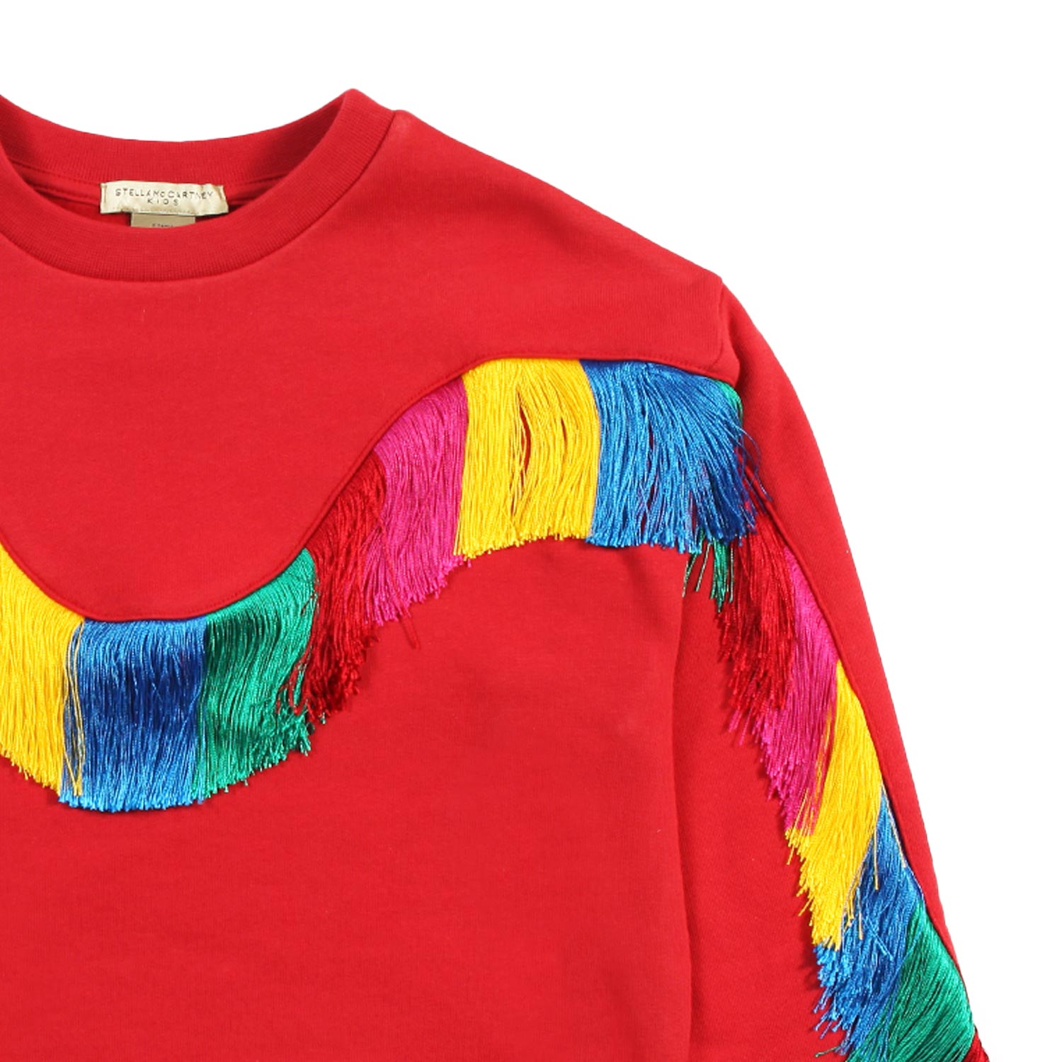 Felpa Stella rossa con frange multicolor - annameglio.com abbigliamento moda