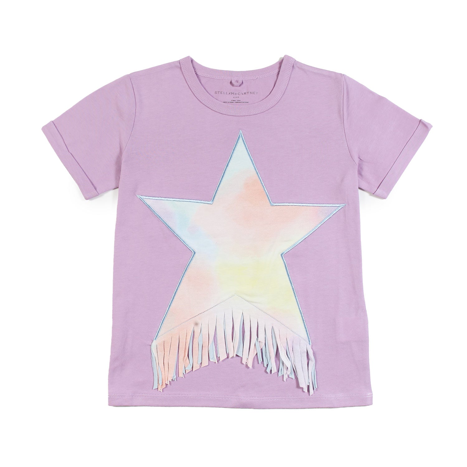 T-shirt rosa glicine con stella e frange - annameglio.com abbigliamento moda