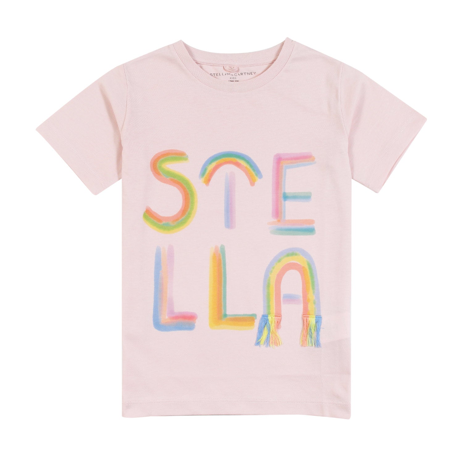 T-shirt rosa chiaro con logo arcobaleno - annameglio.com abbigliamento moda