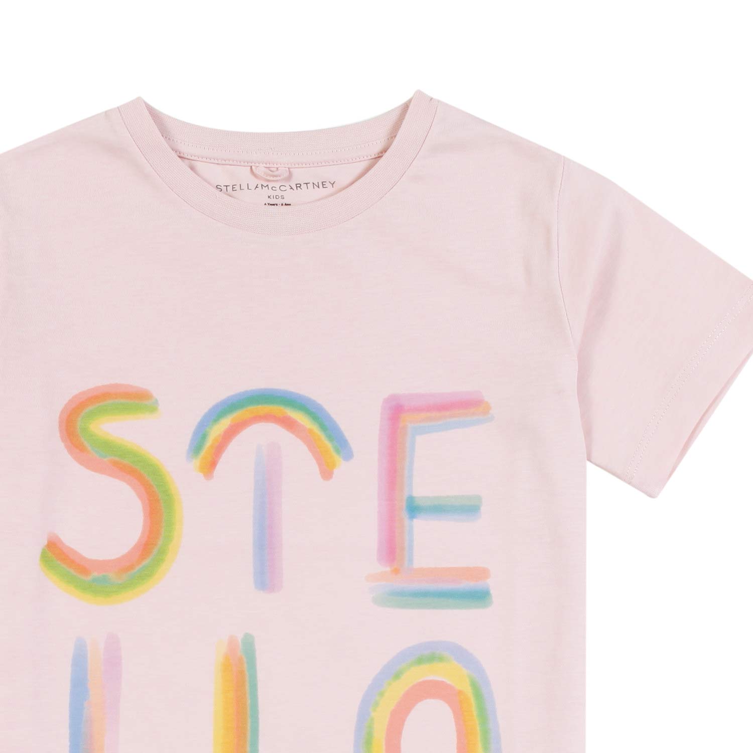 T-shirt rosa chiaro con logo arcobaleno - annameglio.com abbigliamento moda