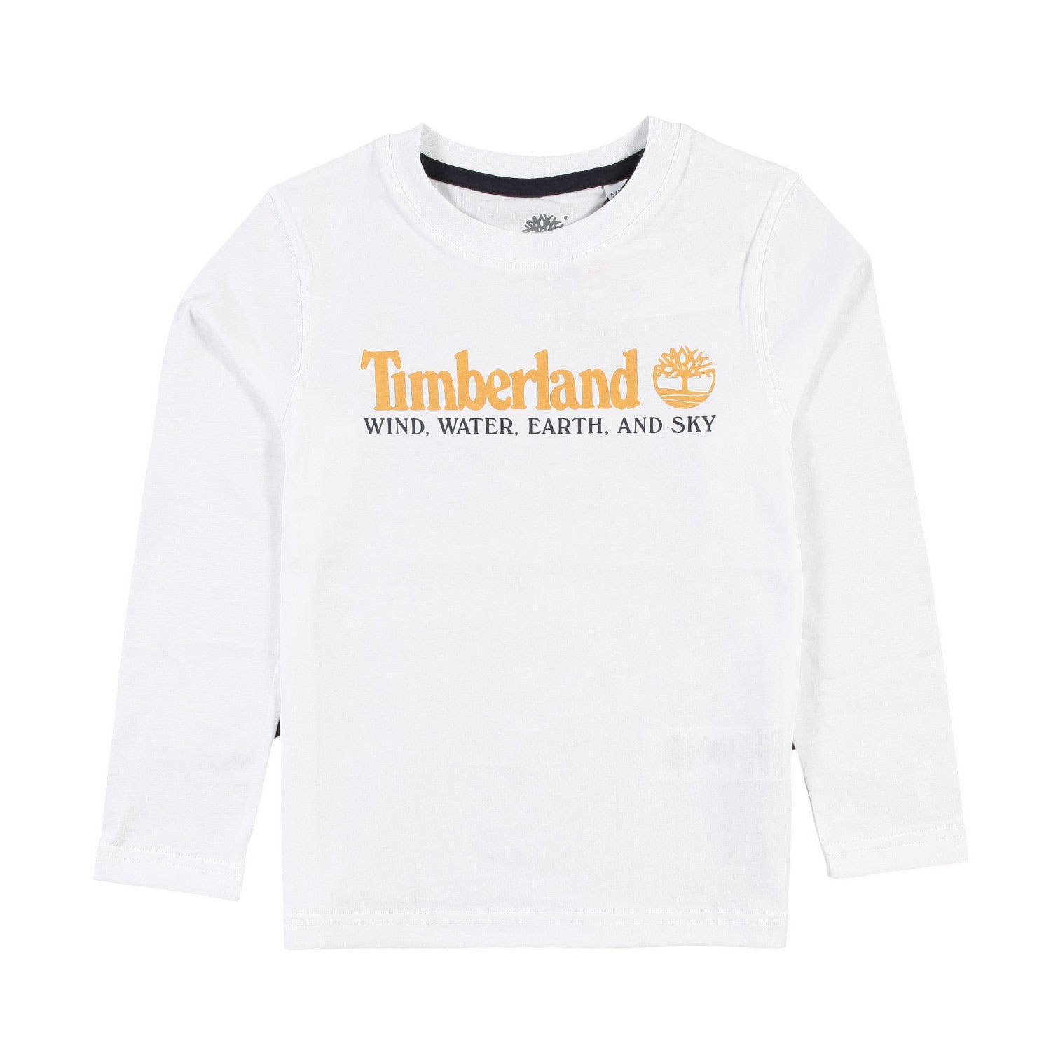 T-shirt lunga Timberland bianca con logo senape - annameglio.com abbigliamento moda