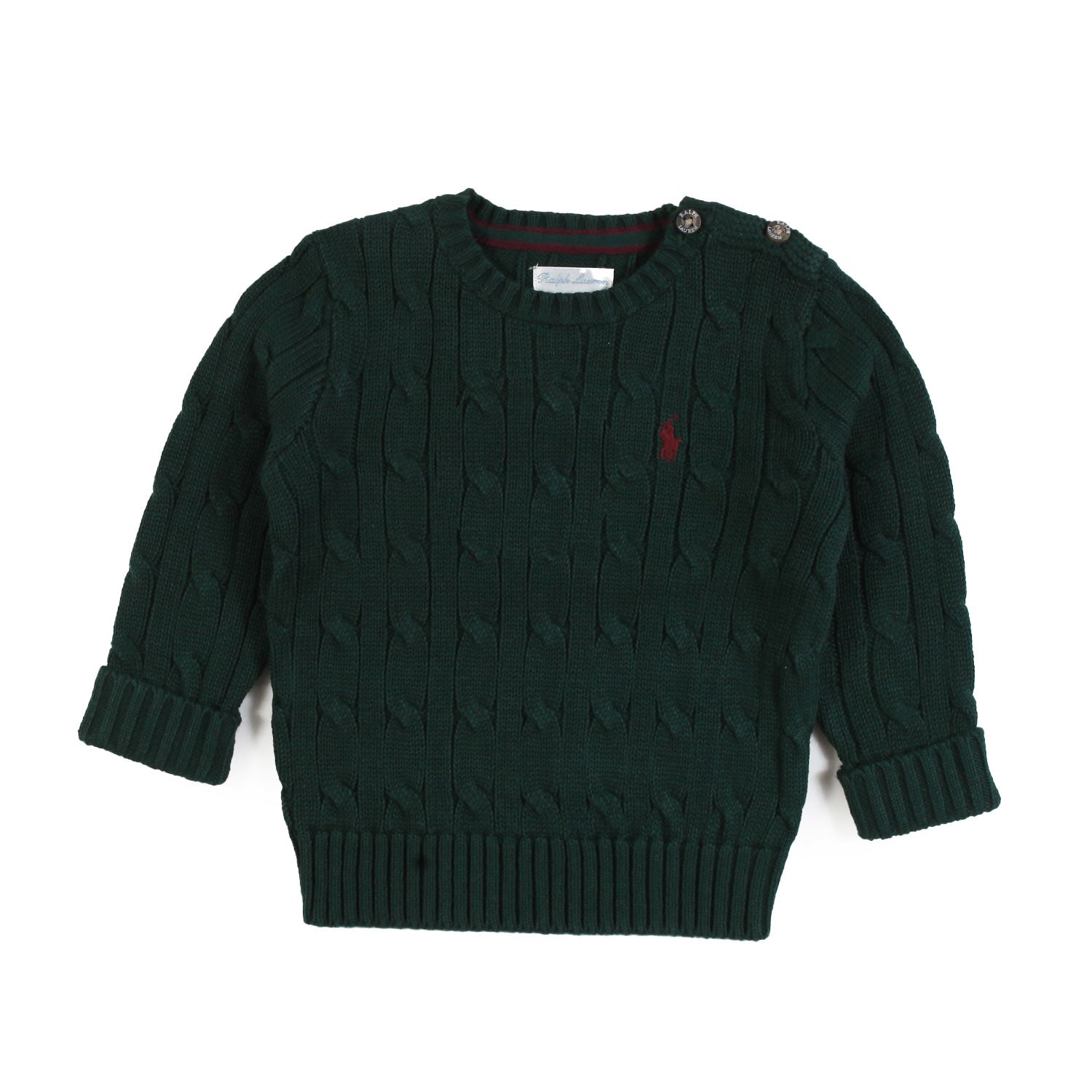 Pullover RL Baby verde scuro con Pony bordeaux - annameglio.com abbigliamento moda