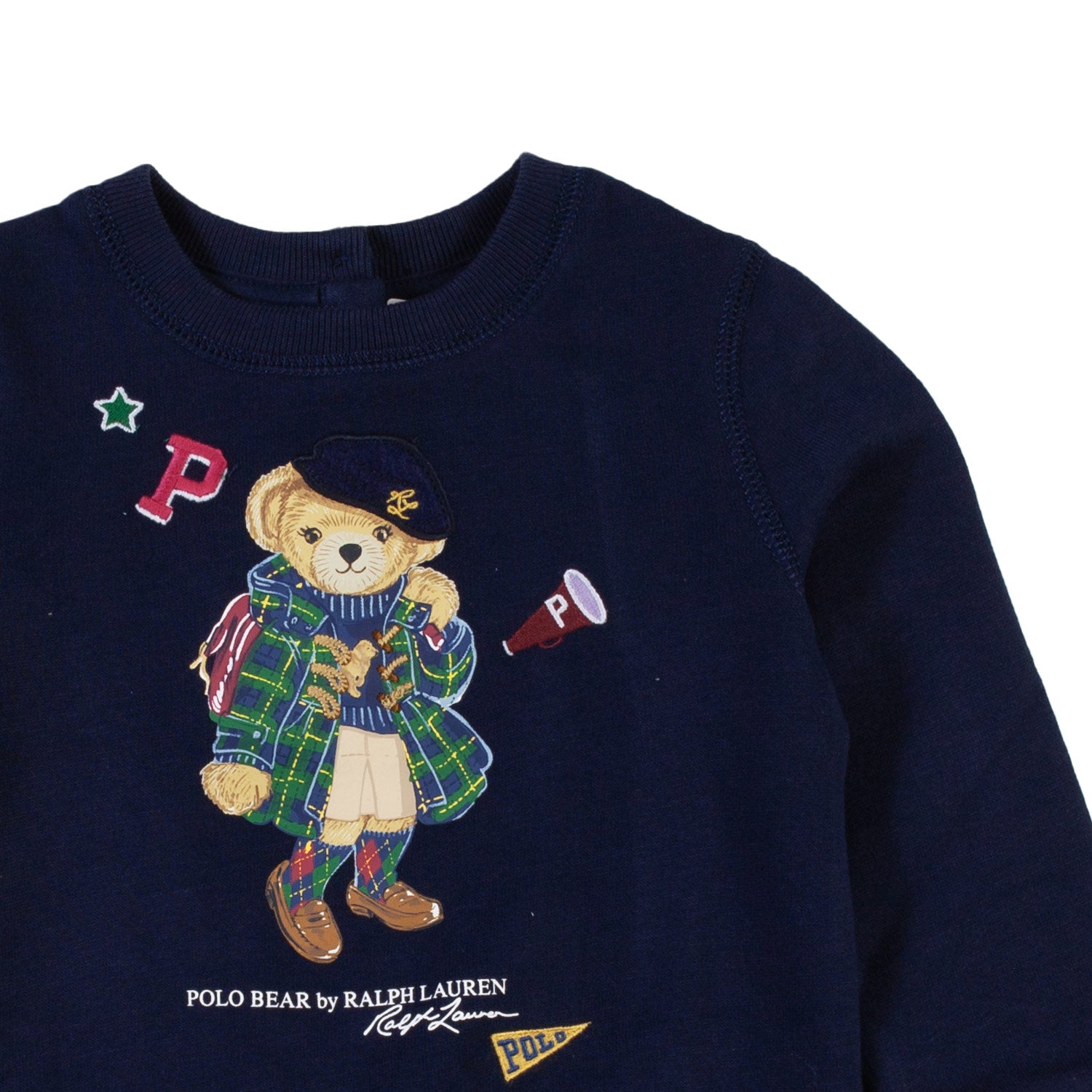 Felpa RL blu con Orsacchiotto tartan Bambina - annameglio.com abbigliamento moda