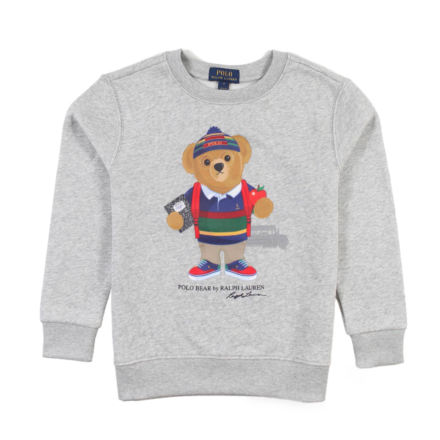 Felpa RL grigio melange con Orsetto Bambino - annameglio.com abbigliamento moda