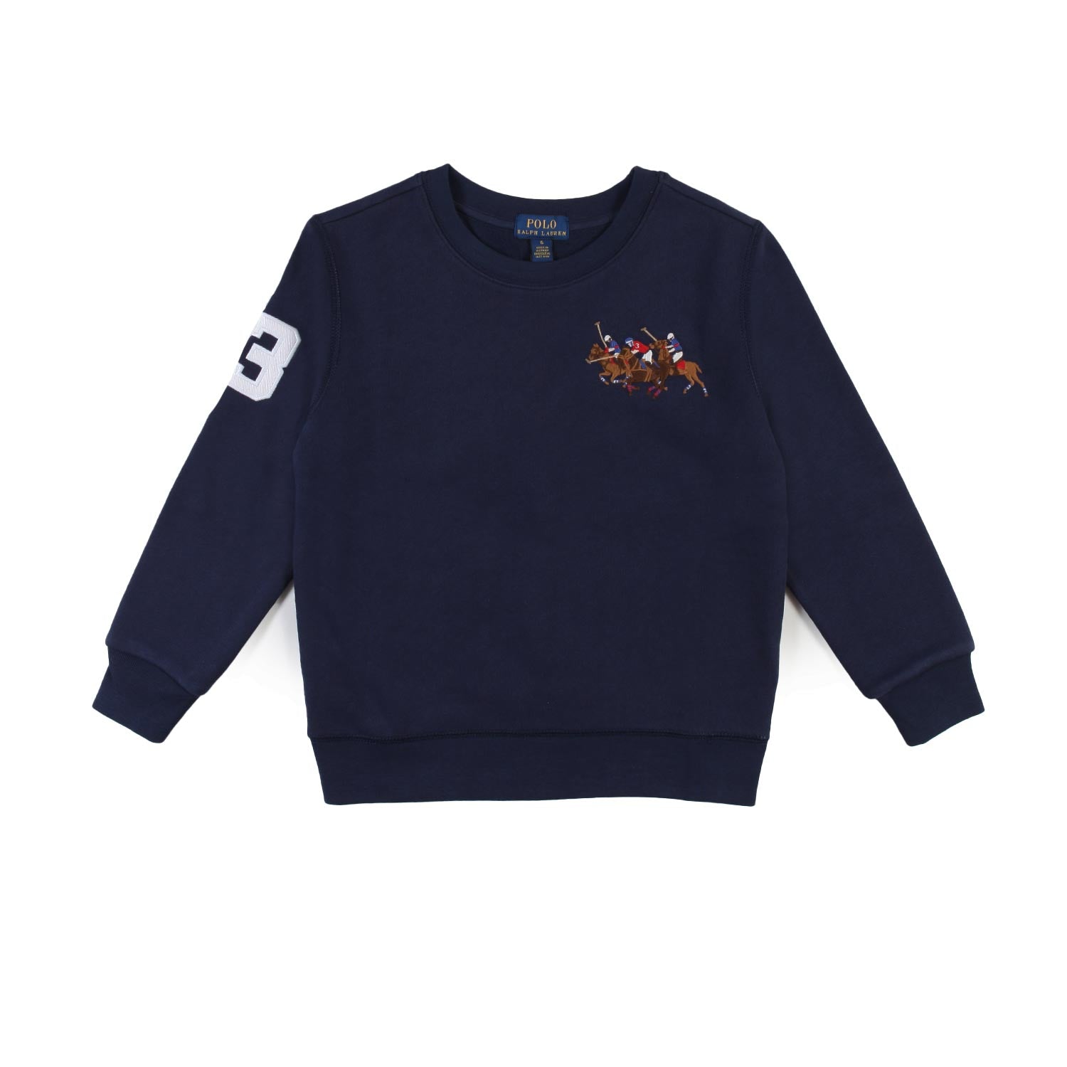 Felpa RL blu con cavalli polo ricamati - annameglio.com abbigliamento moda