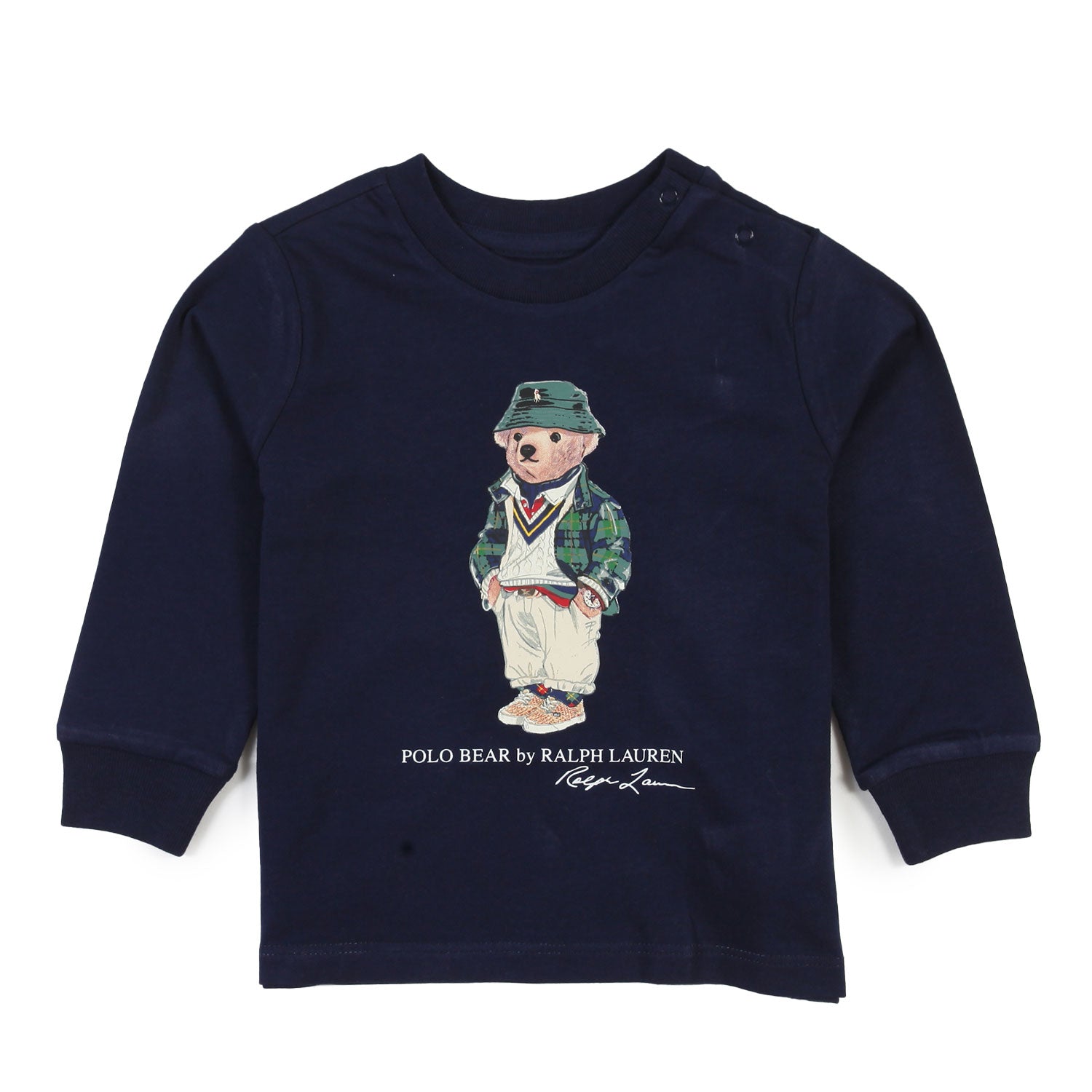 T-shirt lunga blu con Polo Bear stampato - annameglio.com abbigliamento moda