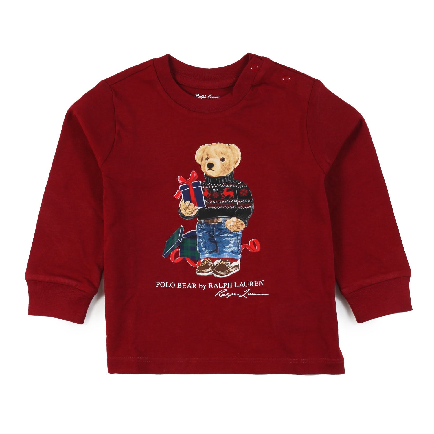T-shirt lunga Polo Bear Gift unisex rosso amaranto - annameglio.com abbigliamento moda