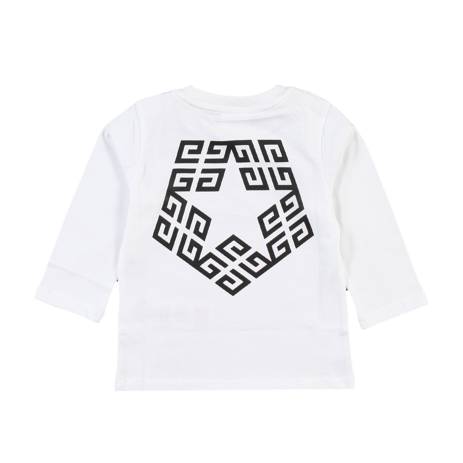 T-shirt lunga Givenchy Baby bianca con loghi neri - annameglio.com abbigliamento moda