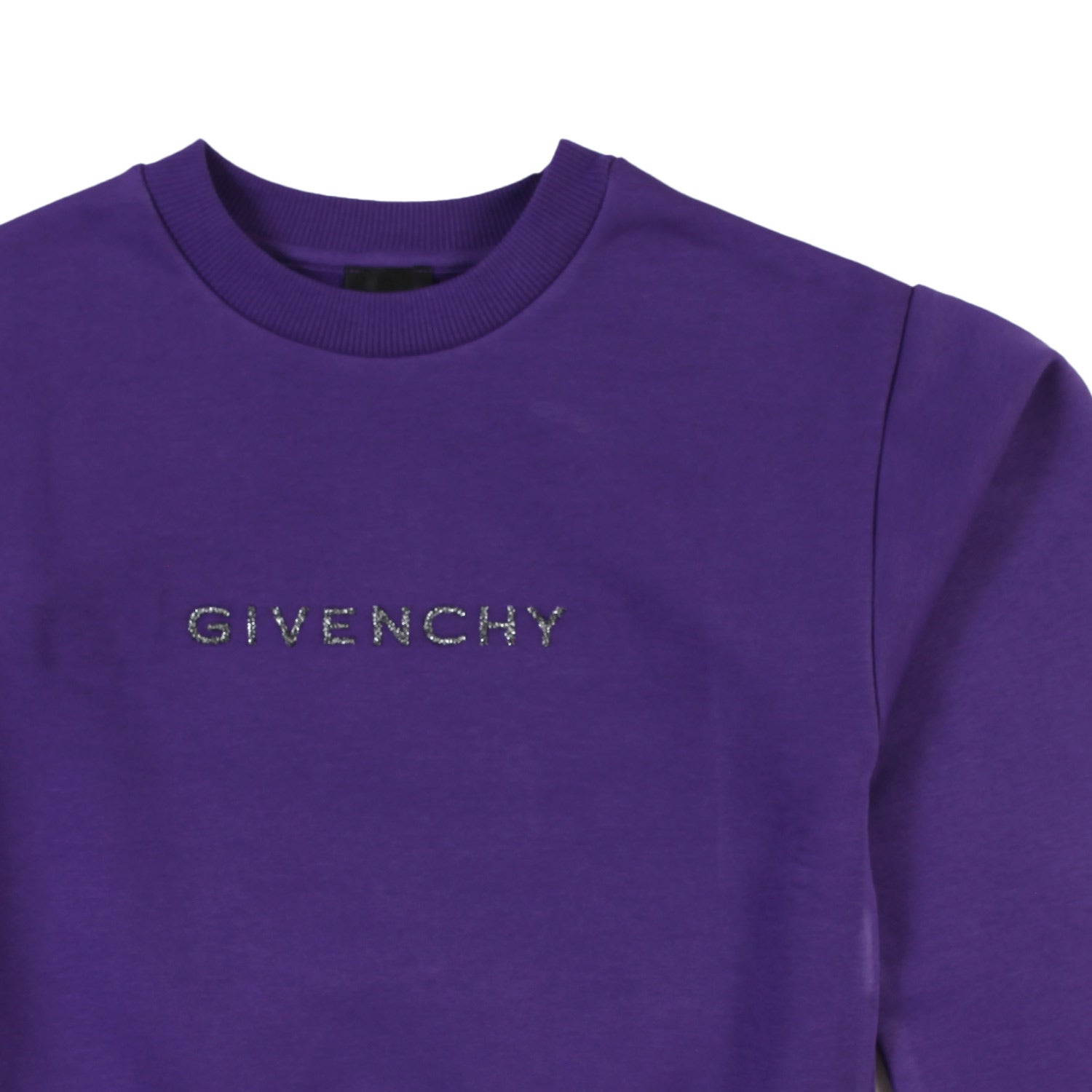 Felpa cropped Givenchy viola con loghi argento - annameglio.com abbigliamento moda