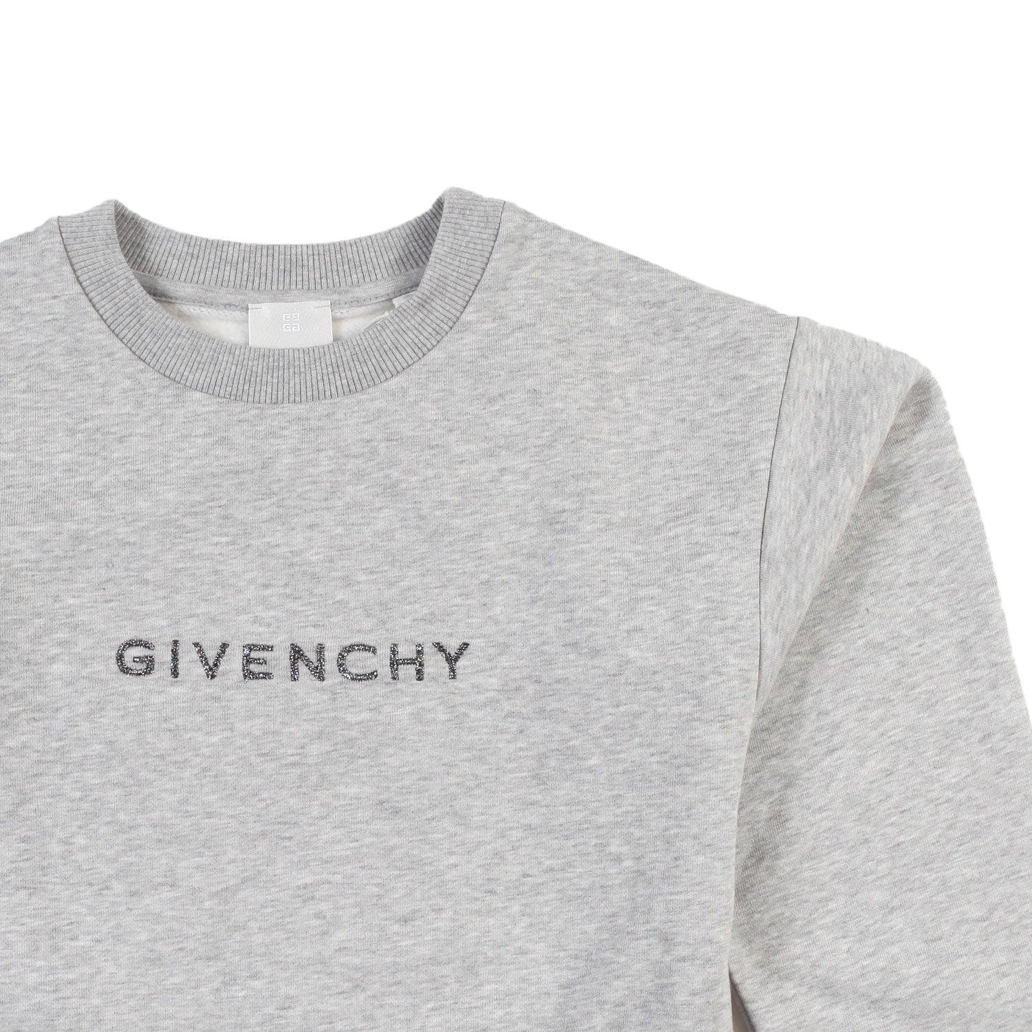 Felpa cropped Givenchy grigia con loghi argento - annameglio.com abbigliamento moda