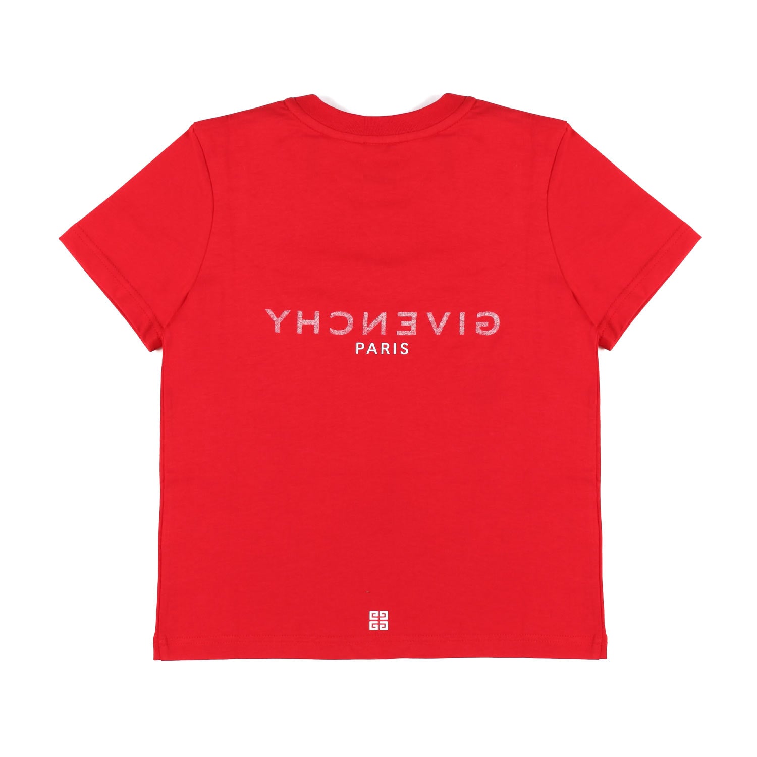 T-shirt rossa con loghi Givenchy Paris bianchi - annameglio.com abbigliamento moda