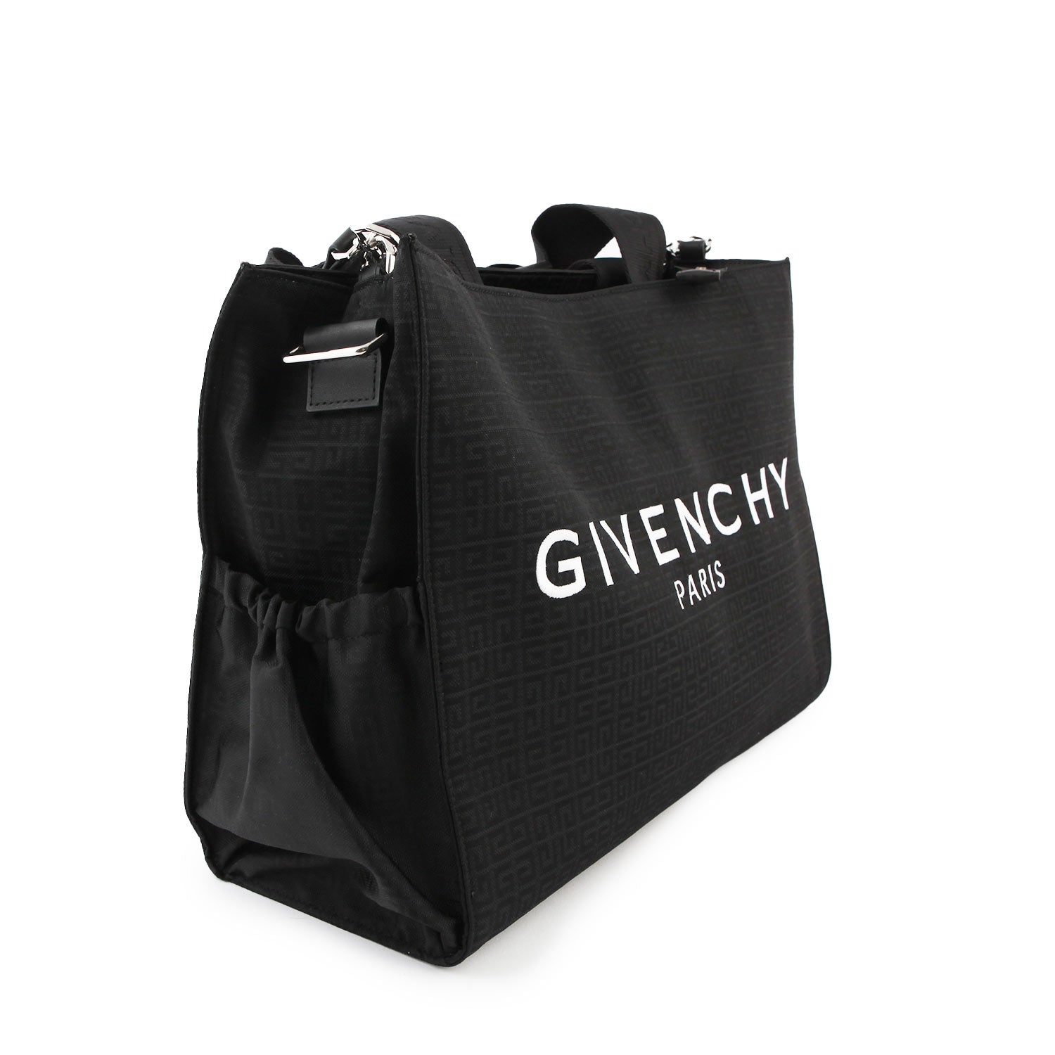 Borsa fasciatoio Givenchy nera con logo bianco - annameglio.com abbigliamento moda