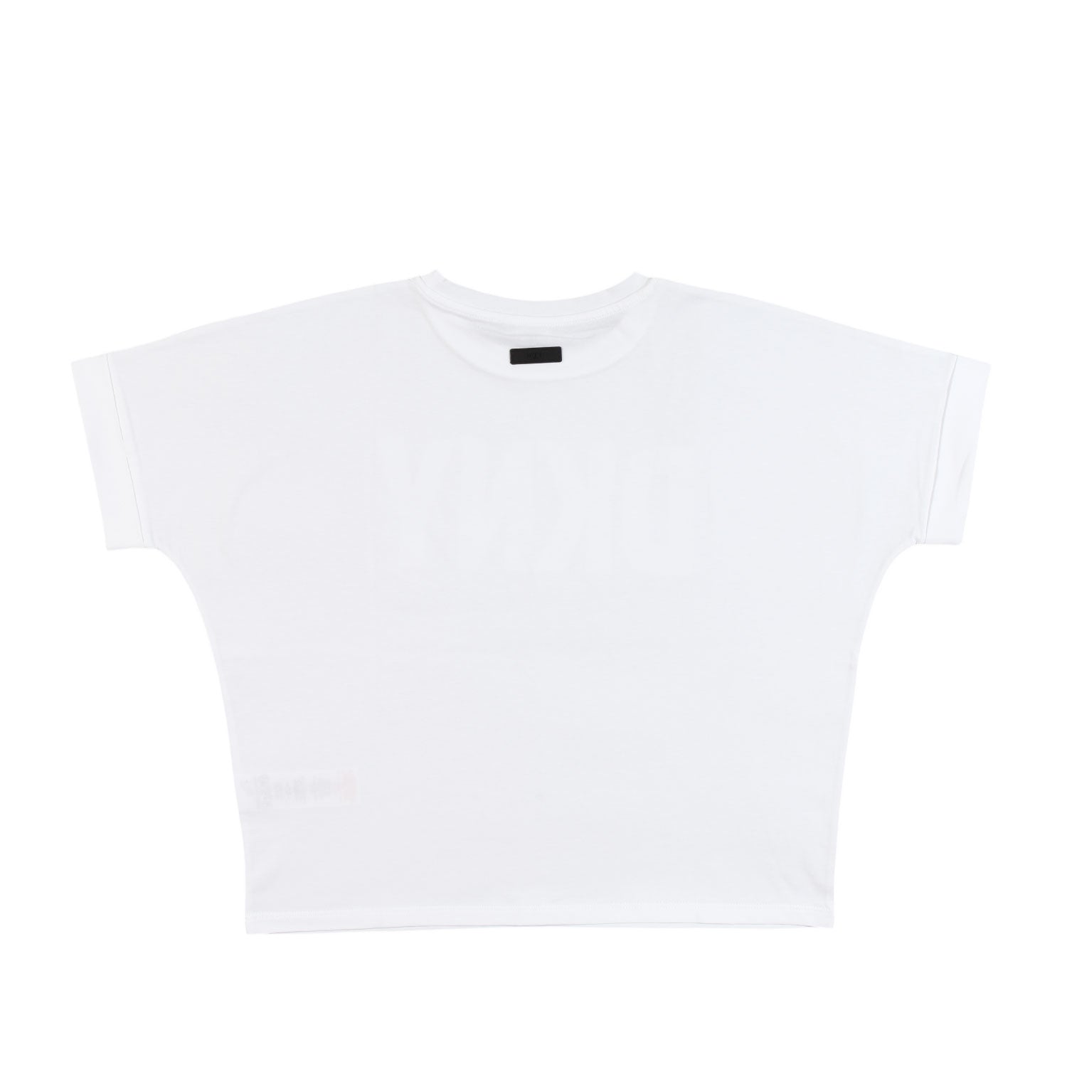 T-shirt bianca con logo DKNY laminato rame - annameglio.com abbigliamento moda