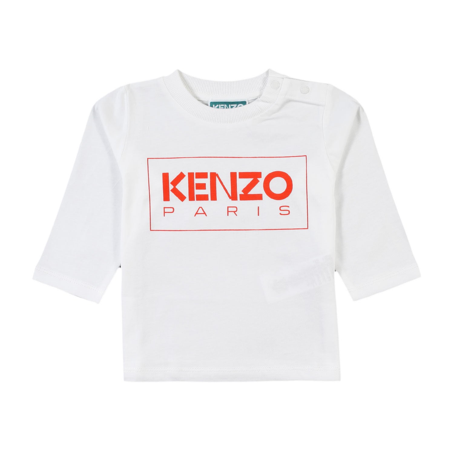 T-shirt lunga baby bianca con logo Kenzo arancio - annameglio.com abbigliamento moda