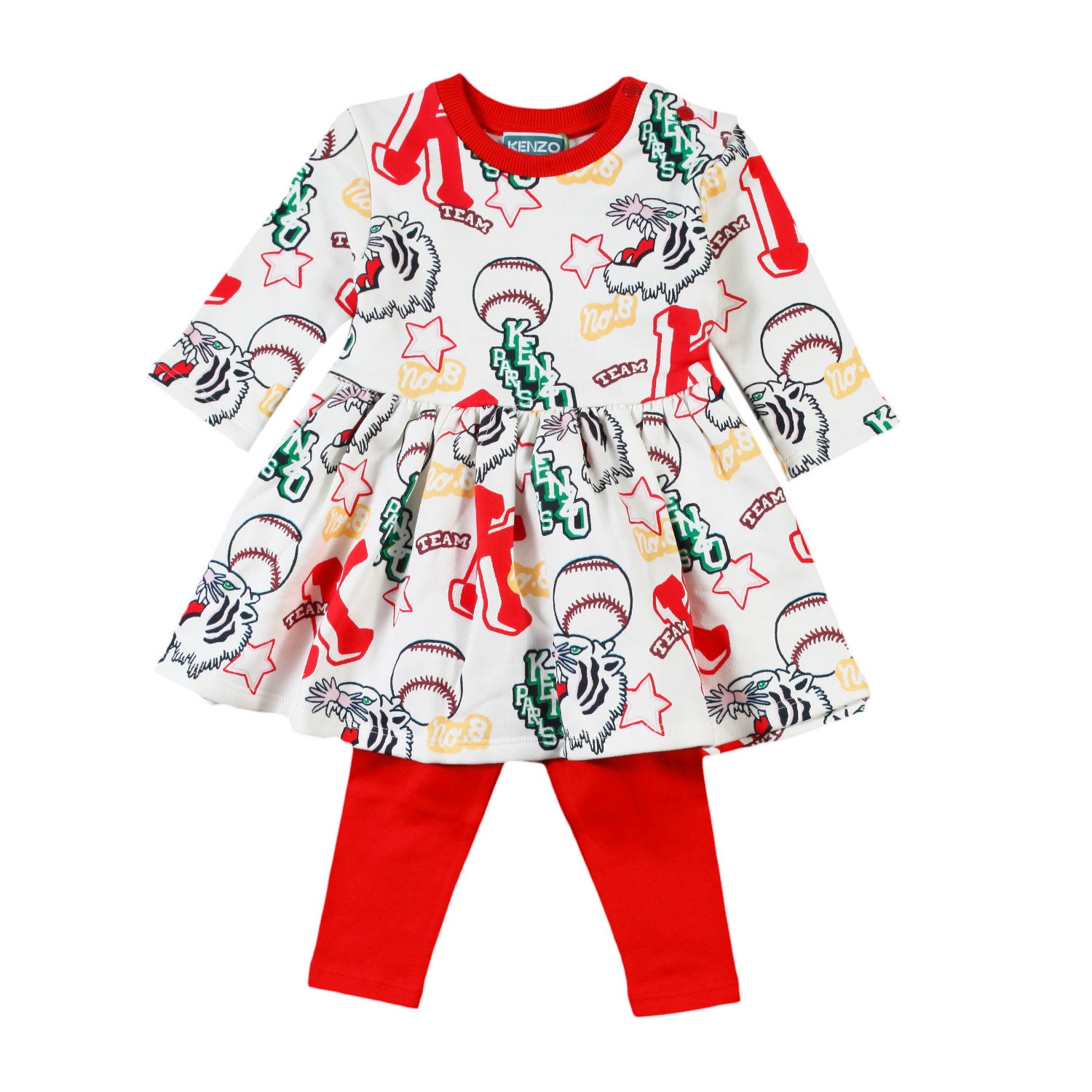 Abito felpa Kenzo panna e multicolor bimba - annameglio.com abbigliamento moda