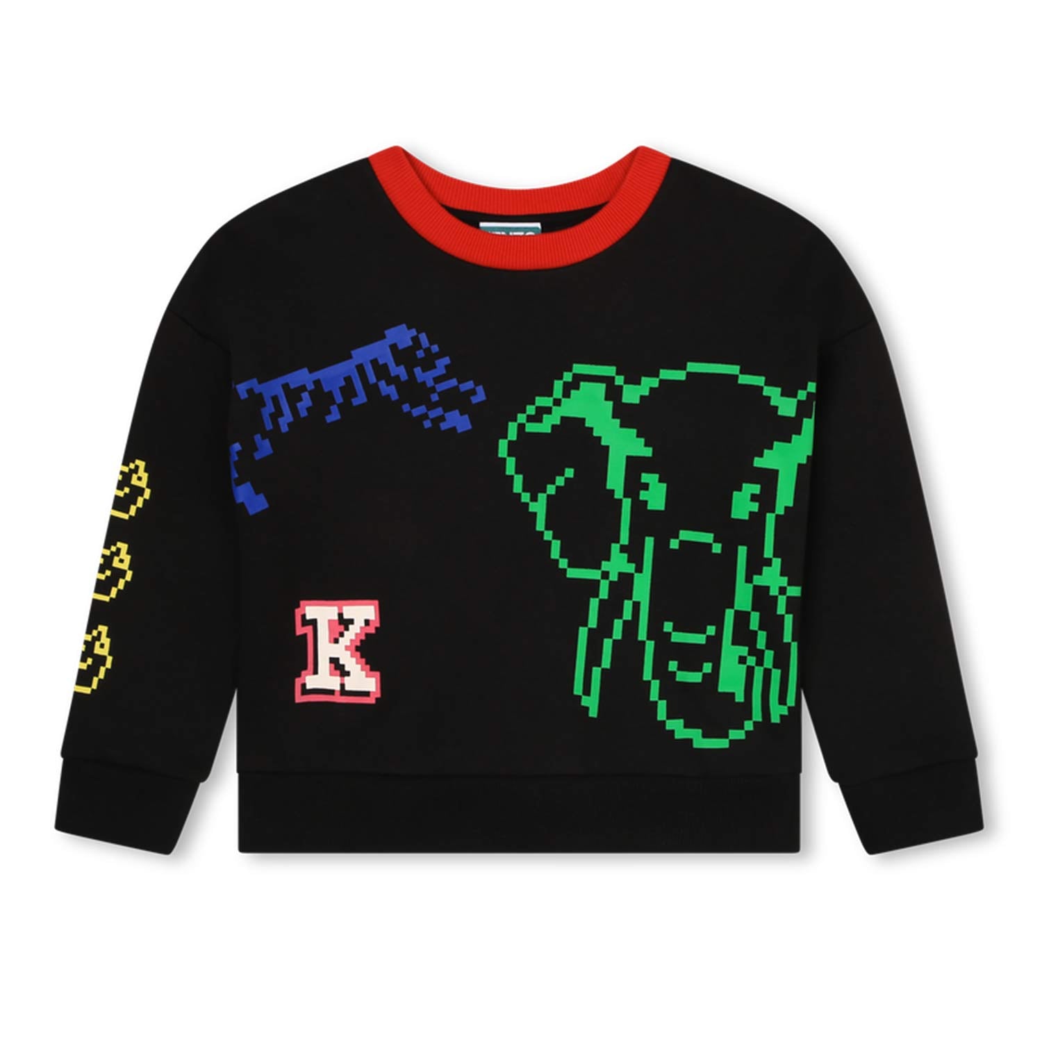 Felpa Kenzo nera con stampe Jungle Game multicolor - annameglio.com abbigliamento moda