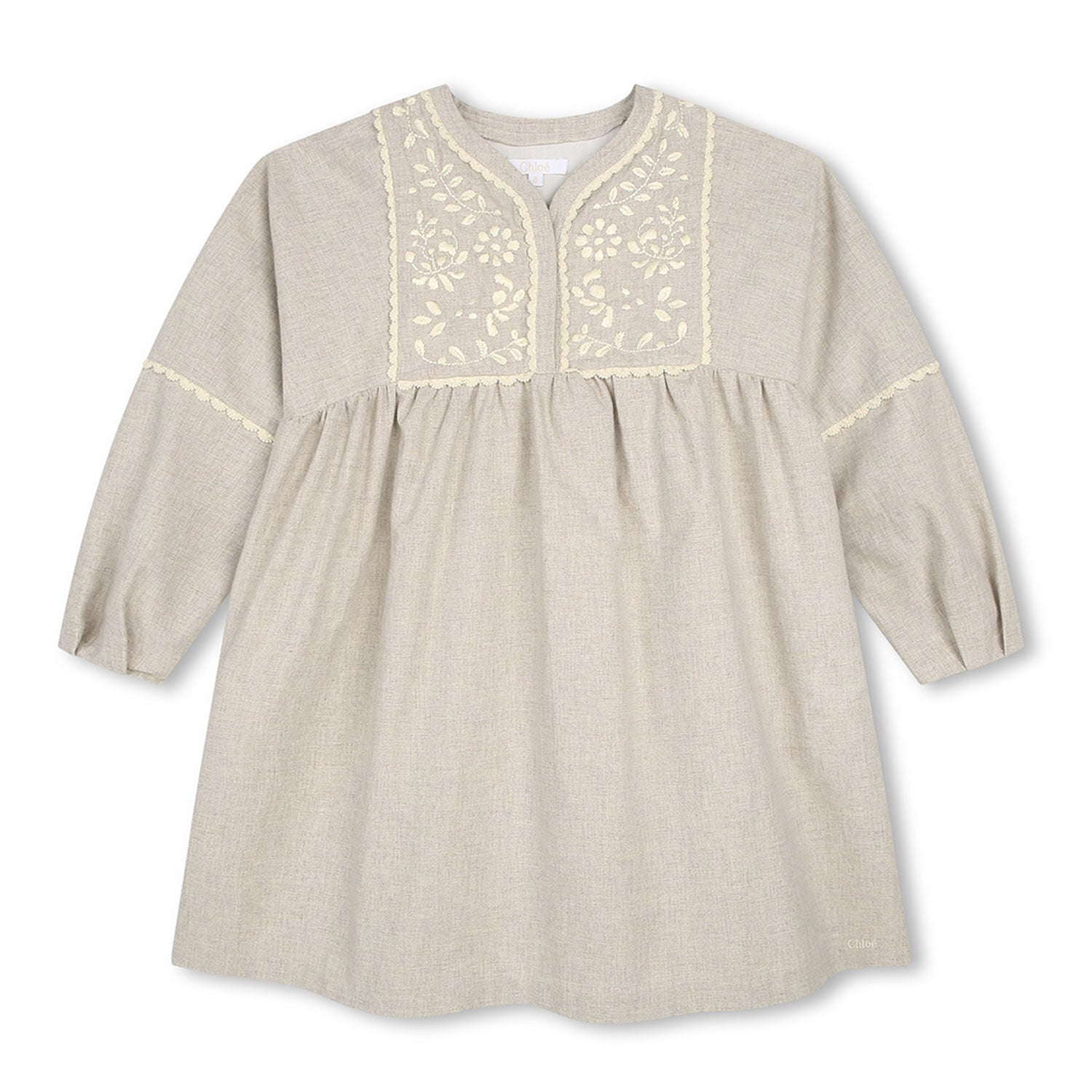 Abito grigio con ricami beige - annameglio.com abbigliamento moda