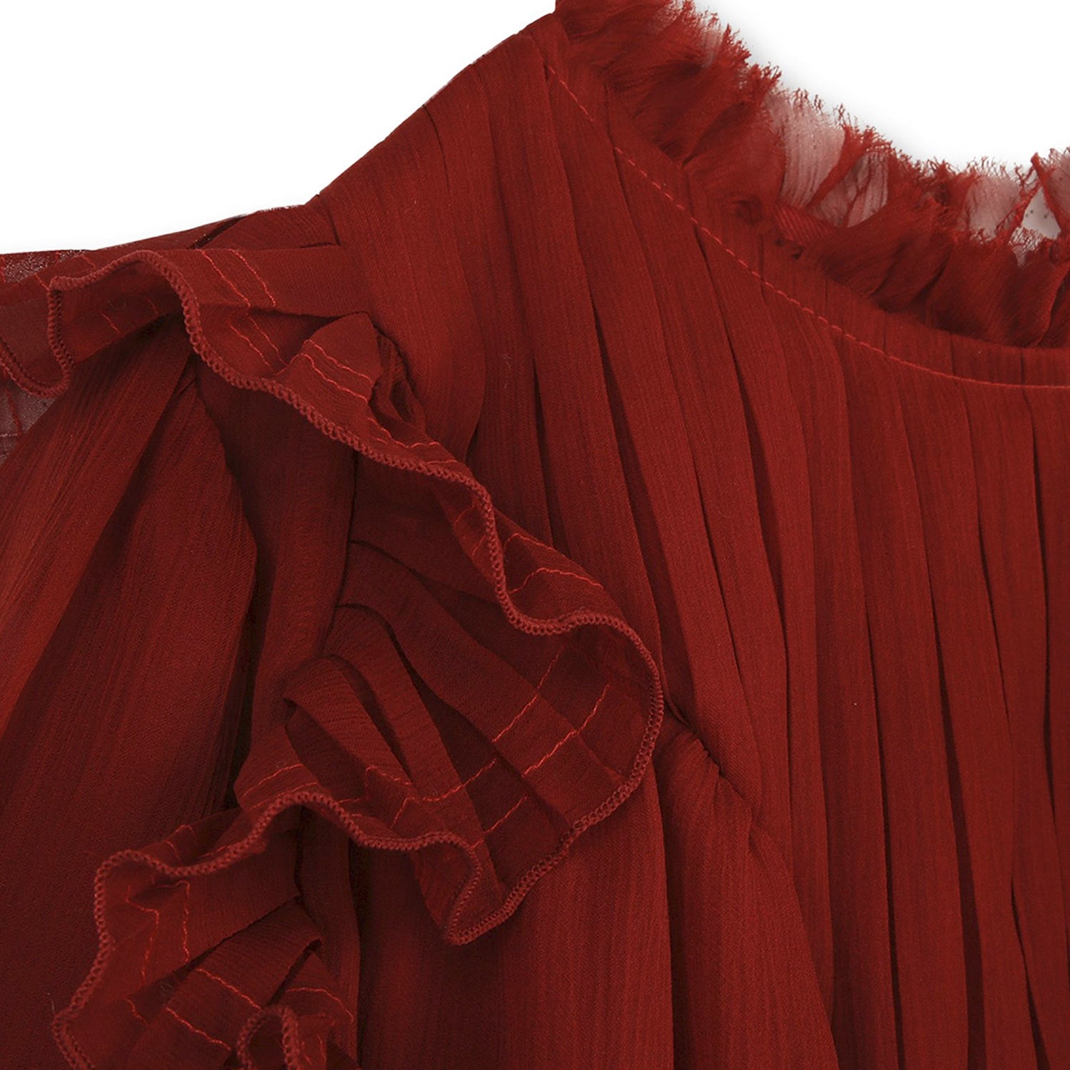Abito Dark Red in chiffon di seta - annameglio.com abbigliamento moda