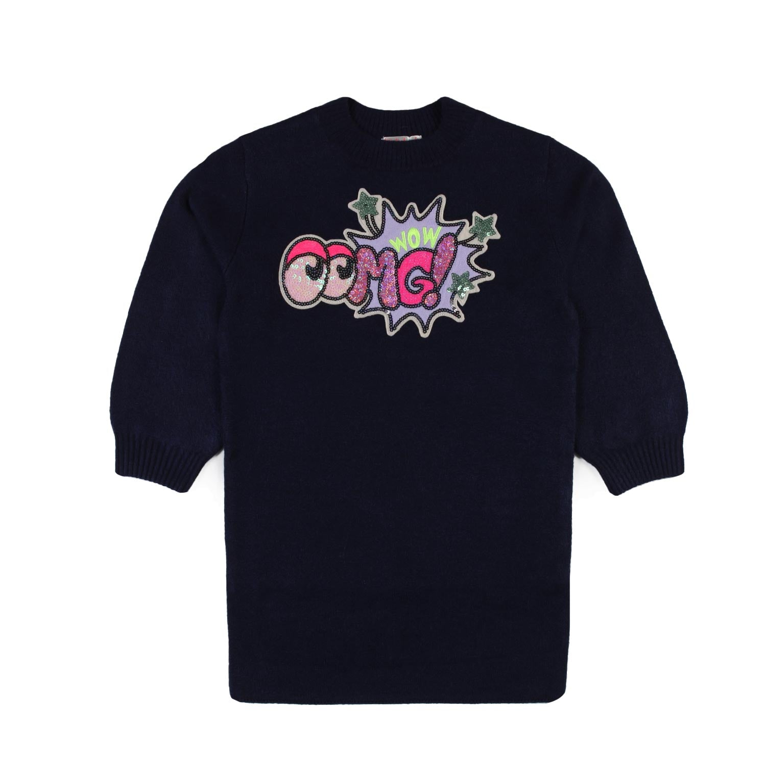 Abito maxi-maglia Billieblush blu e multicolor - annameglio.com abbigliamento moda