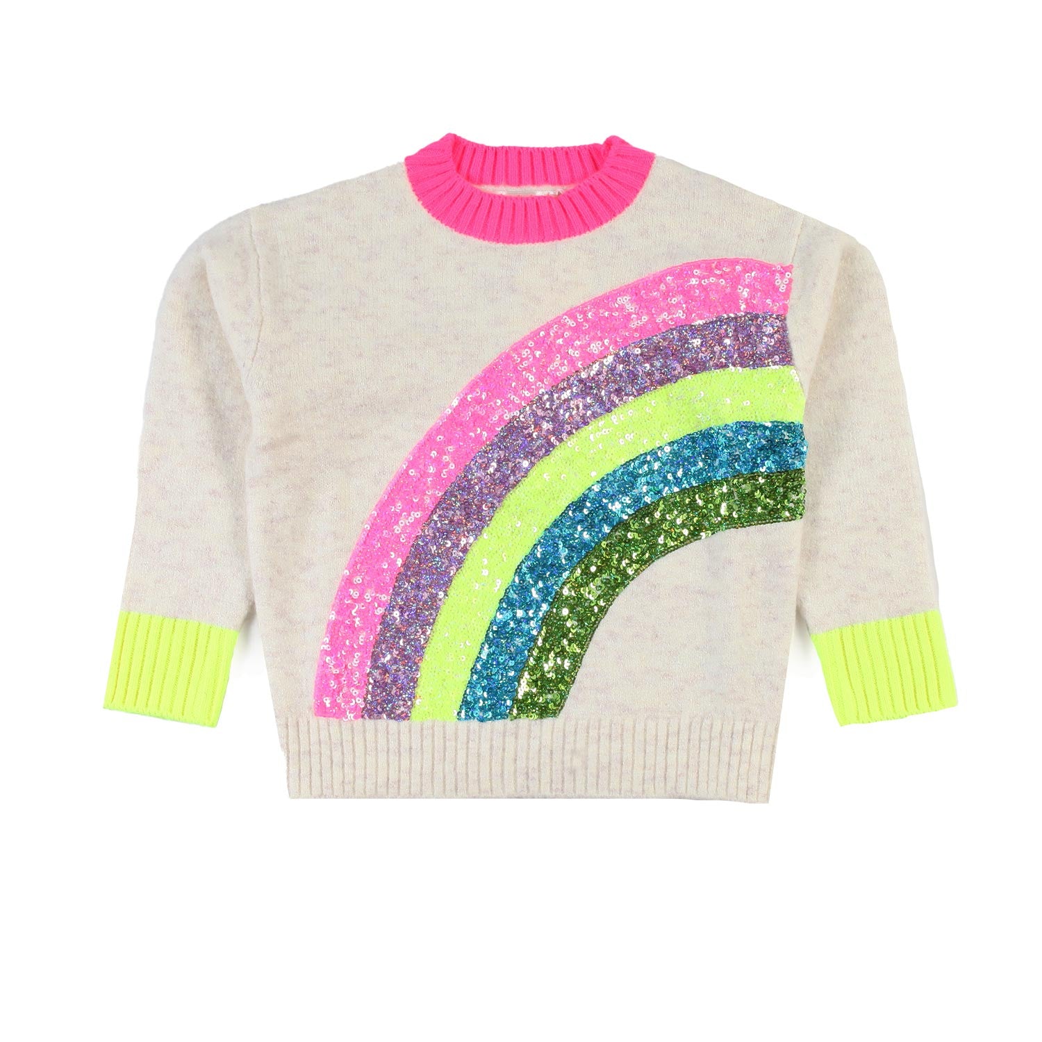 Maglione Billieblush panna melange e multicolor - annameglio.com abbigliamento moda