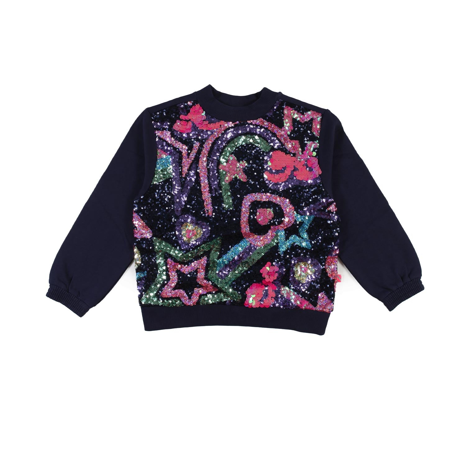 Felpa Billieblush blu con paillettes multicolor - annameglio.com abbigliamento moda